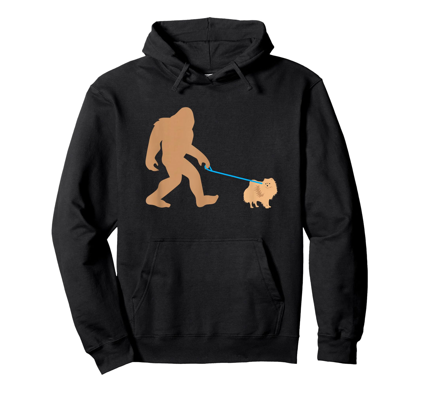 Bigfoot Walking Pomeranian Dog Funny Sasquatch Gift T-Shirt