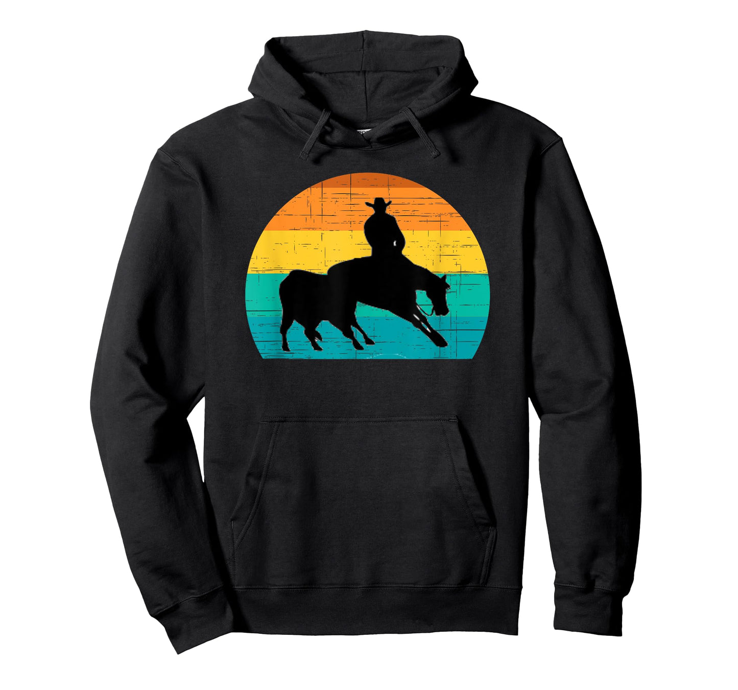 Western Style Equestrian Cutting Retro Sun Style T-Shirt