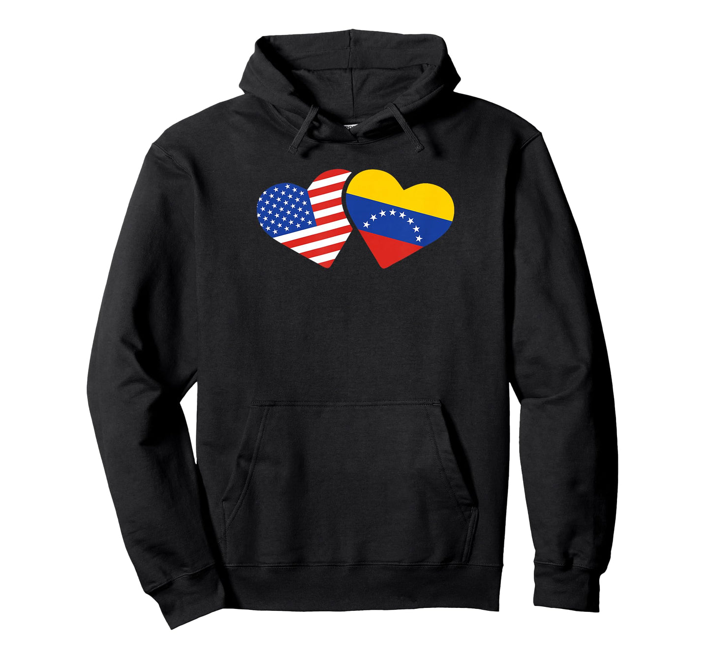 USA Venezuela Flag Hearts T Shirt Venezuelan American Love T-Shirt