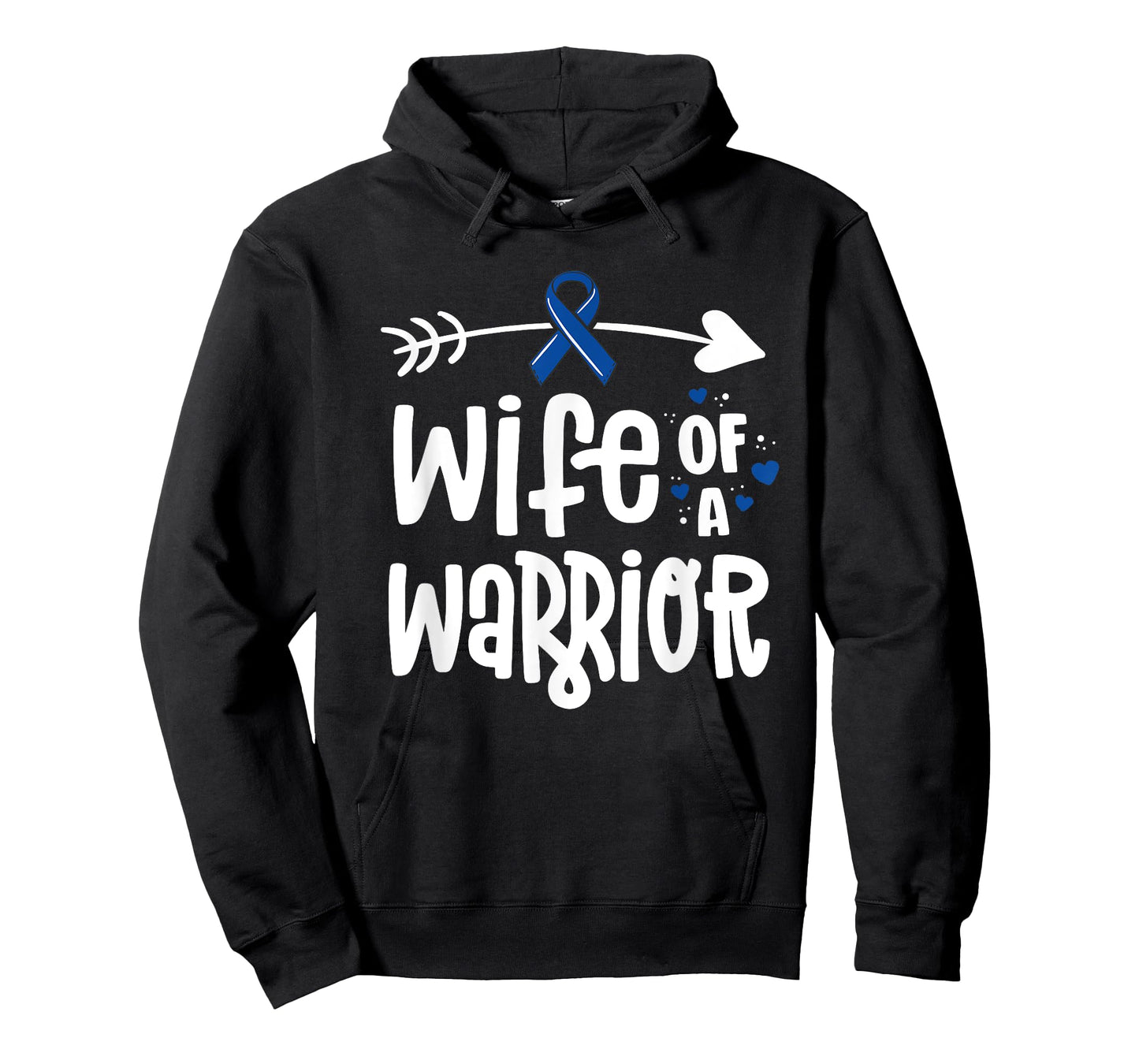 Wife of a Warrior Blue Ribbon Family Colon Cancer Awareness T-Shirt