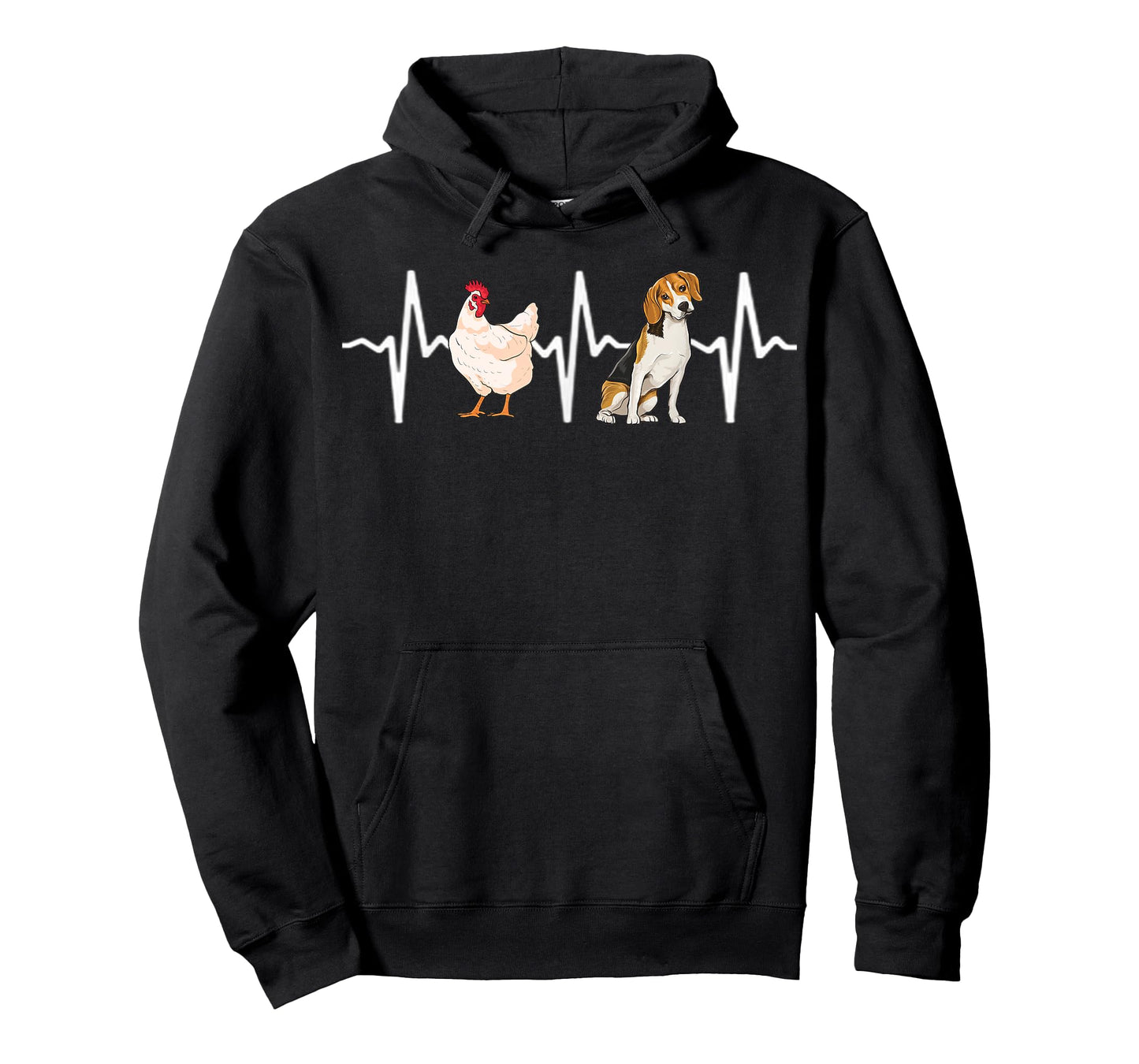 Hen Chicken Beagle Heartbeat Dog Lover Men Women Kids T-Shirt