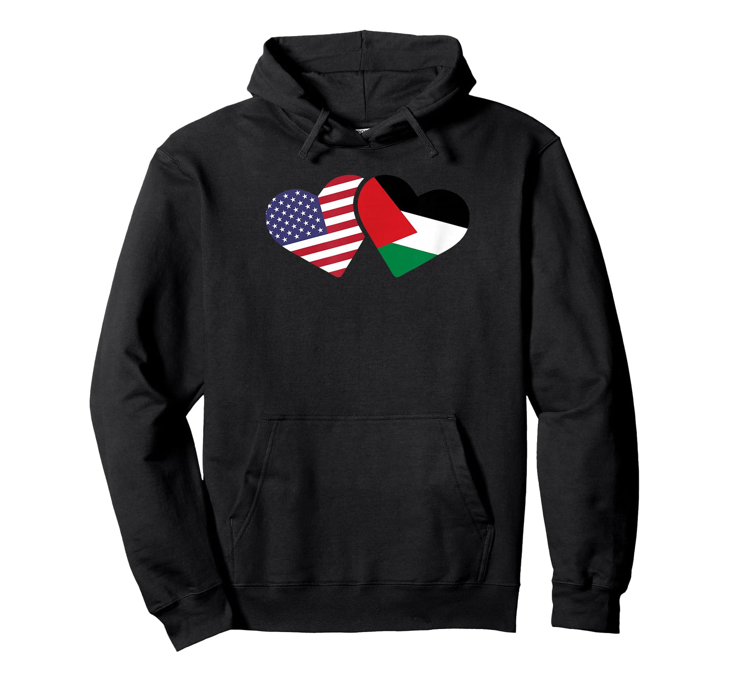 USA Palestine Flag T Shirt Heart Palestinian American Love T-Shirt
