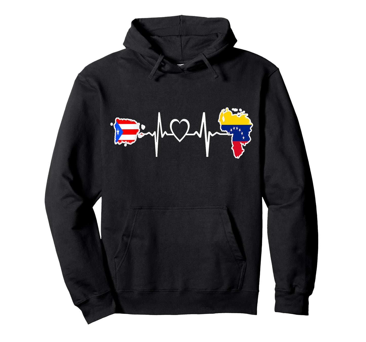 Puerto Rico Venezuela Flag Puerto Rican Venezuelan Heartbeat T-Shirt