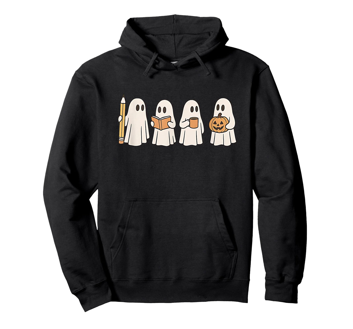 Halloween Teacher Cute Ghosts with Pencil Book Coffee T-Shirt