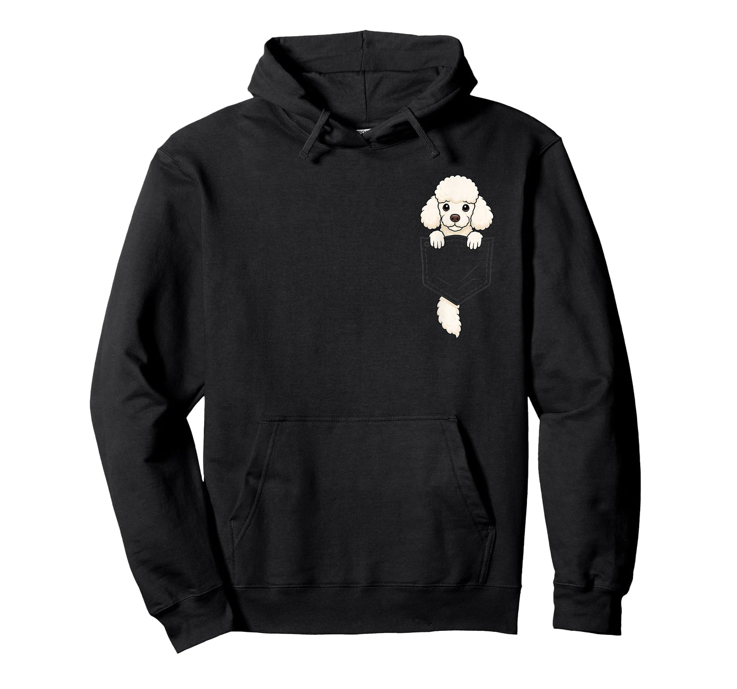 Funny White Poodle Peeking in Pocket Dog Puppy Pet Lover T-Shirt