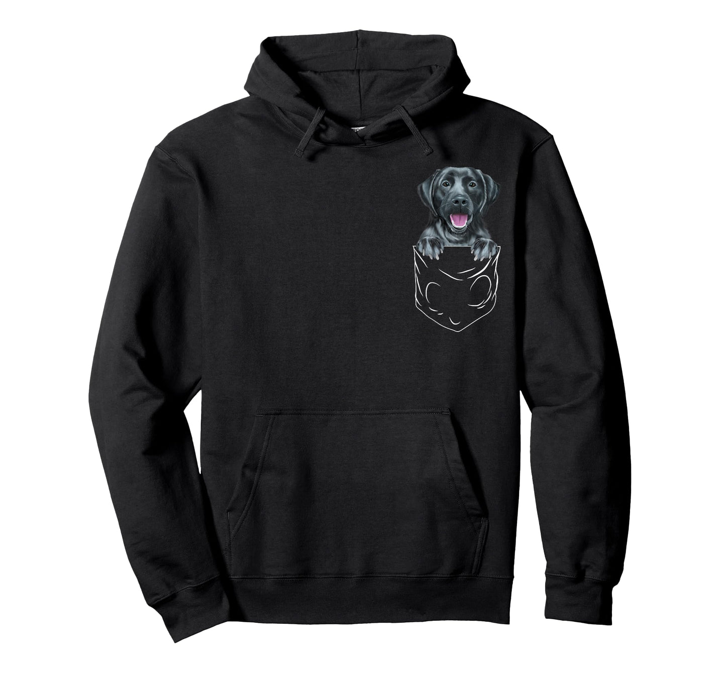 Dog In Pocket Black Labrador Retriever Funny Dog Lover Men Women Kids T-Shirt