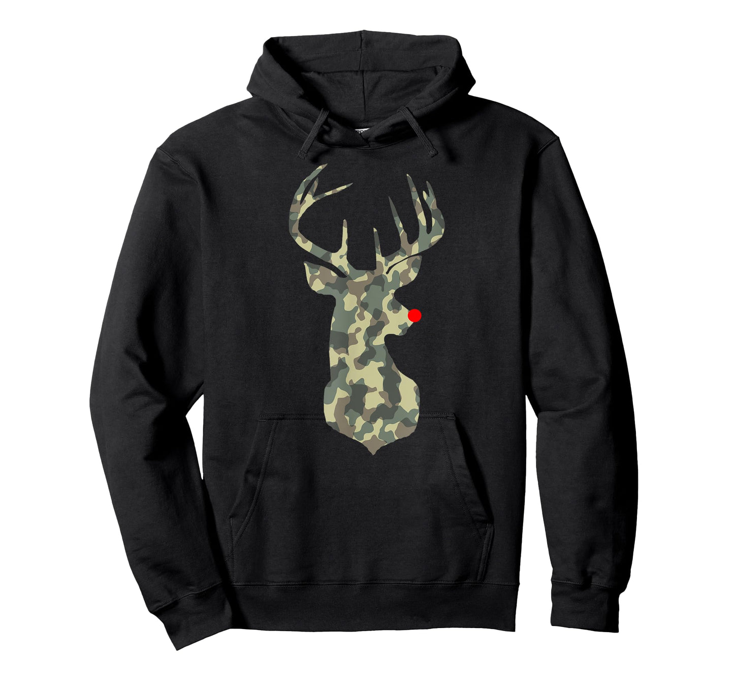 Christmas Holiday Rudolf Reindeer Red Nose camo hunting T-Shirt