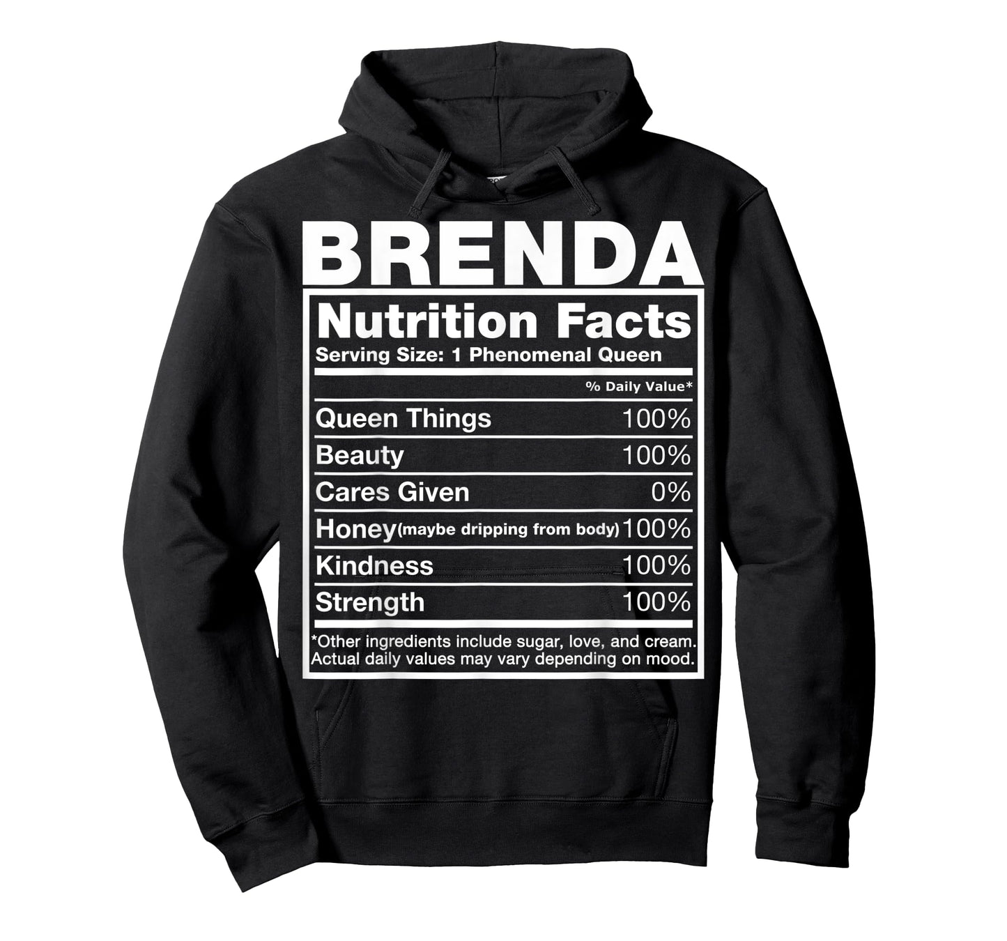 Brenda Nutrition Facts T-Shirt Brenda Name Birthday Shirt T-Shirt