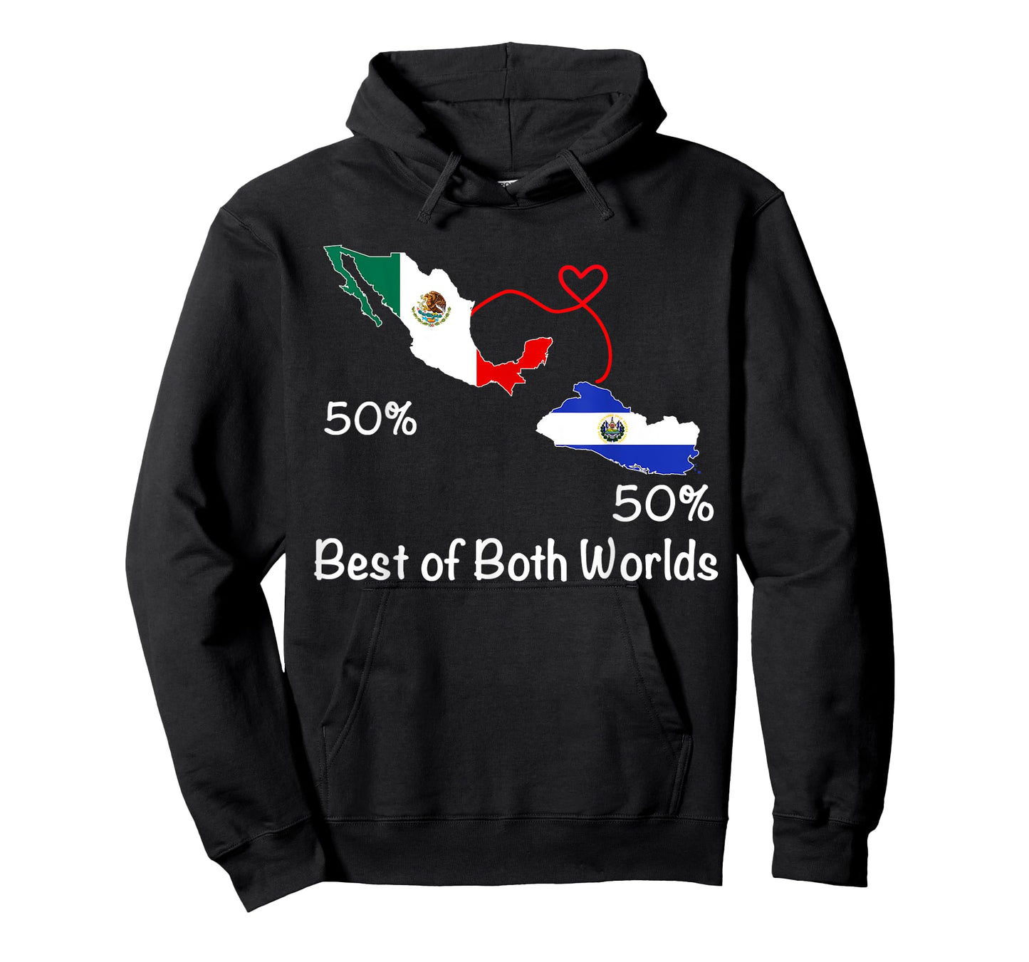 Half Salvadorian Half Mexican Flag Map Salvador Mexico T-Shirt