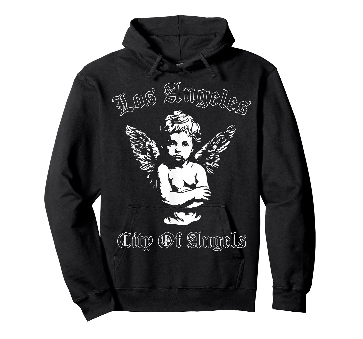 Los Angeles OG Chicano Angel LA California T-Shirt, Small, Black