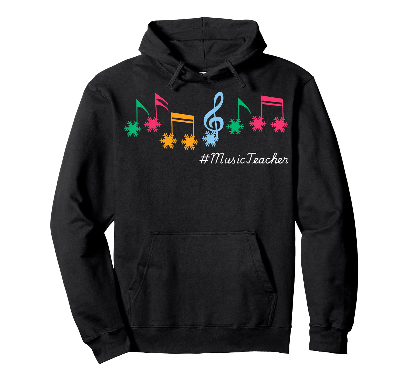 Funny Music Teacher Christmas Music Notes Snowflakes Outfit T-Shirt