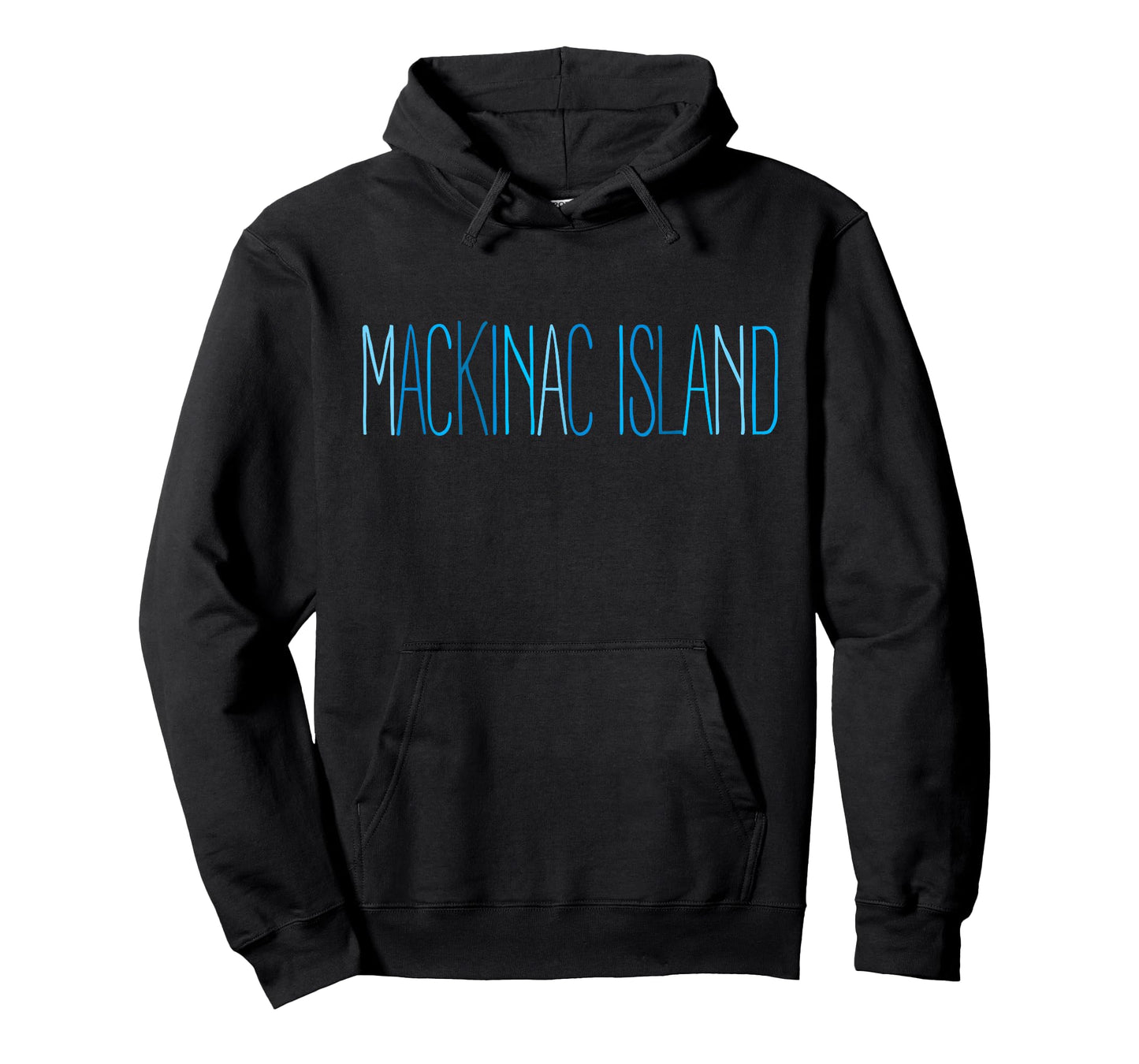 Mackinac Island Michigan Blue Lettering T-Shirt