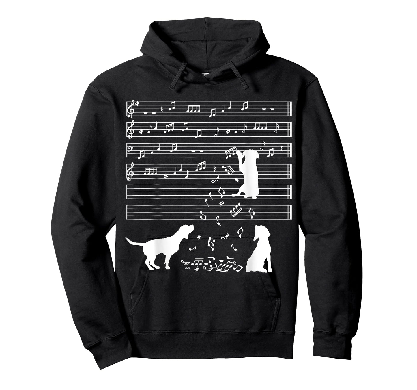 Cute Canine Dog Musical Note Clef Musician T-Shirt for Men Women Kids