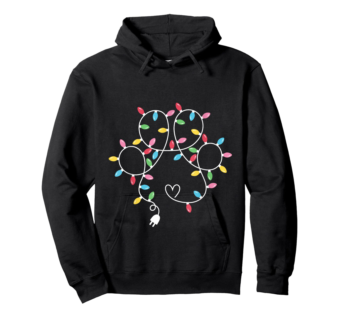 Dog Paw Print Lights Christmas Dog Lover Christmas Men Women Kids T-Shirt