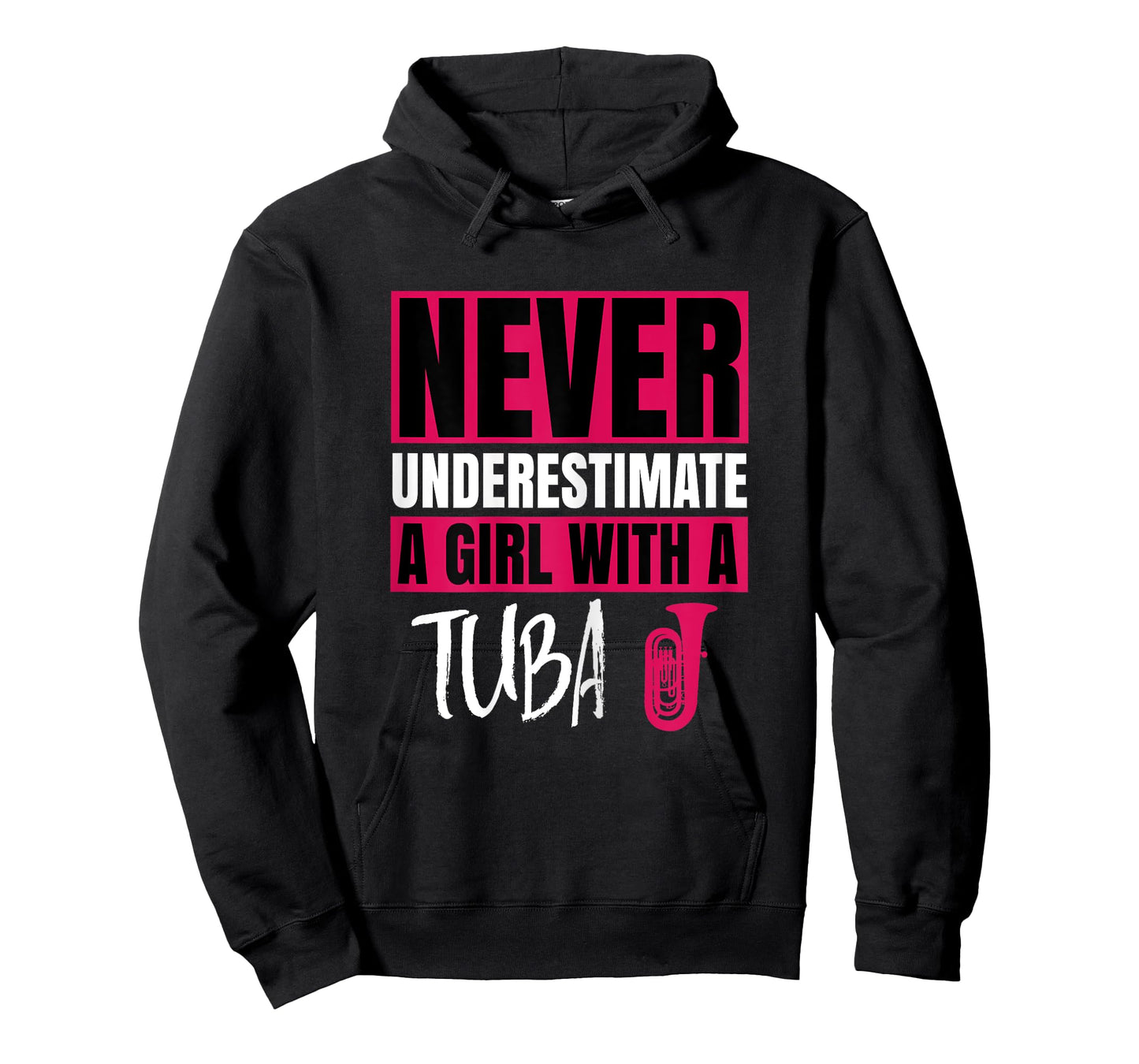 Never Underestimate A Girl With A Tuba Design T-Shirt