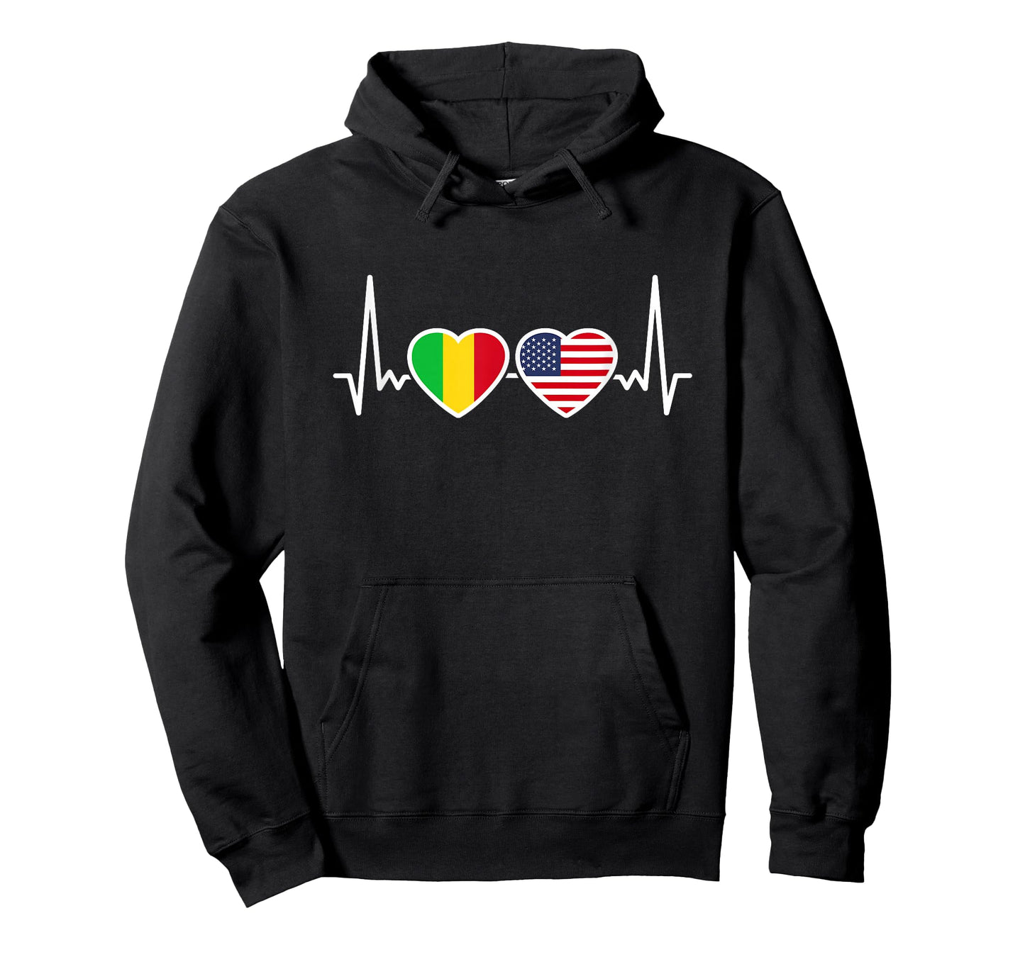 Mali USA Heartbeat Flag American Malian T-Shirt