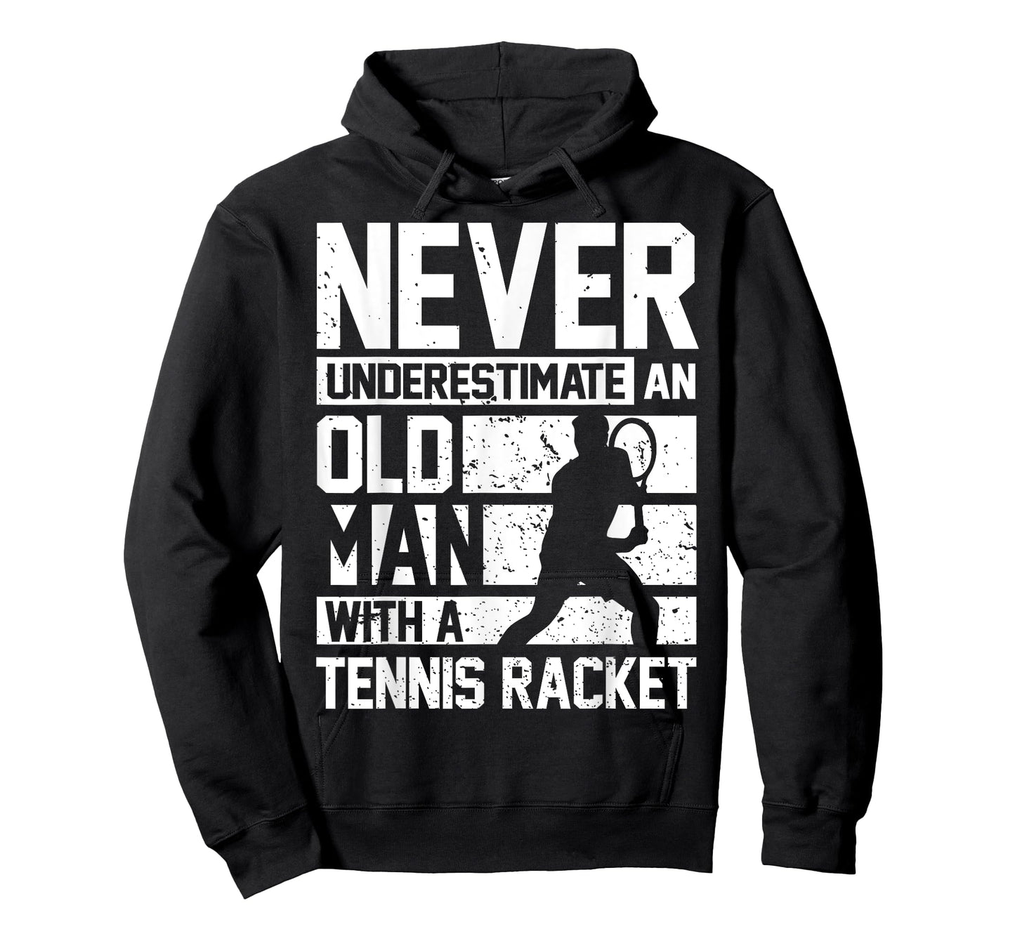 Never underestimate an old man with a Tennis Racket T-Shirt