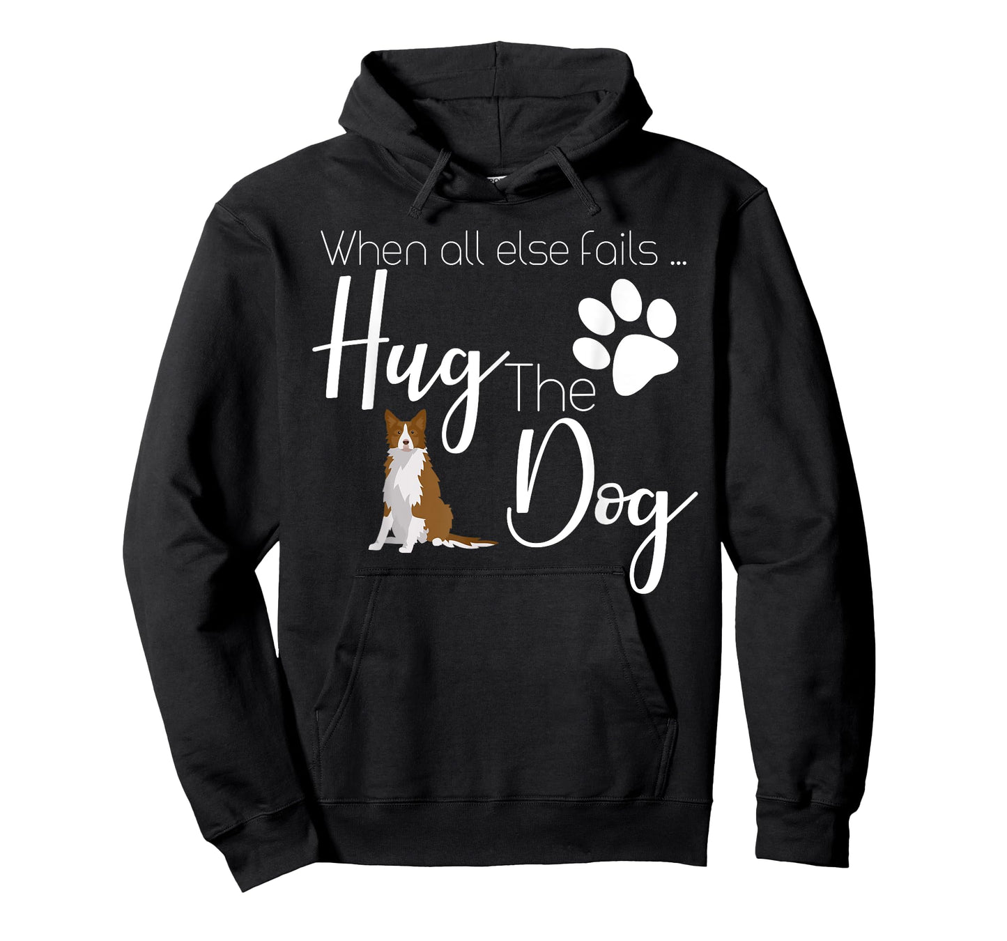 Brown Border Collie Gifts I Love My Dog Funny Design T-Shirt