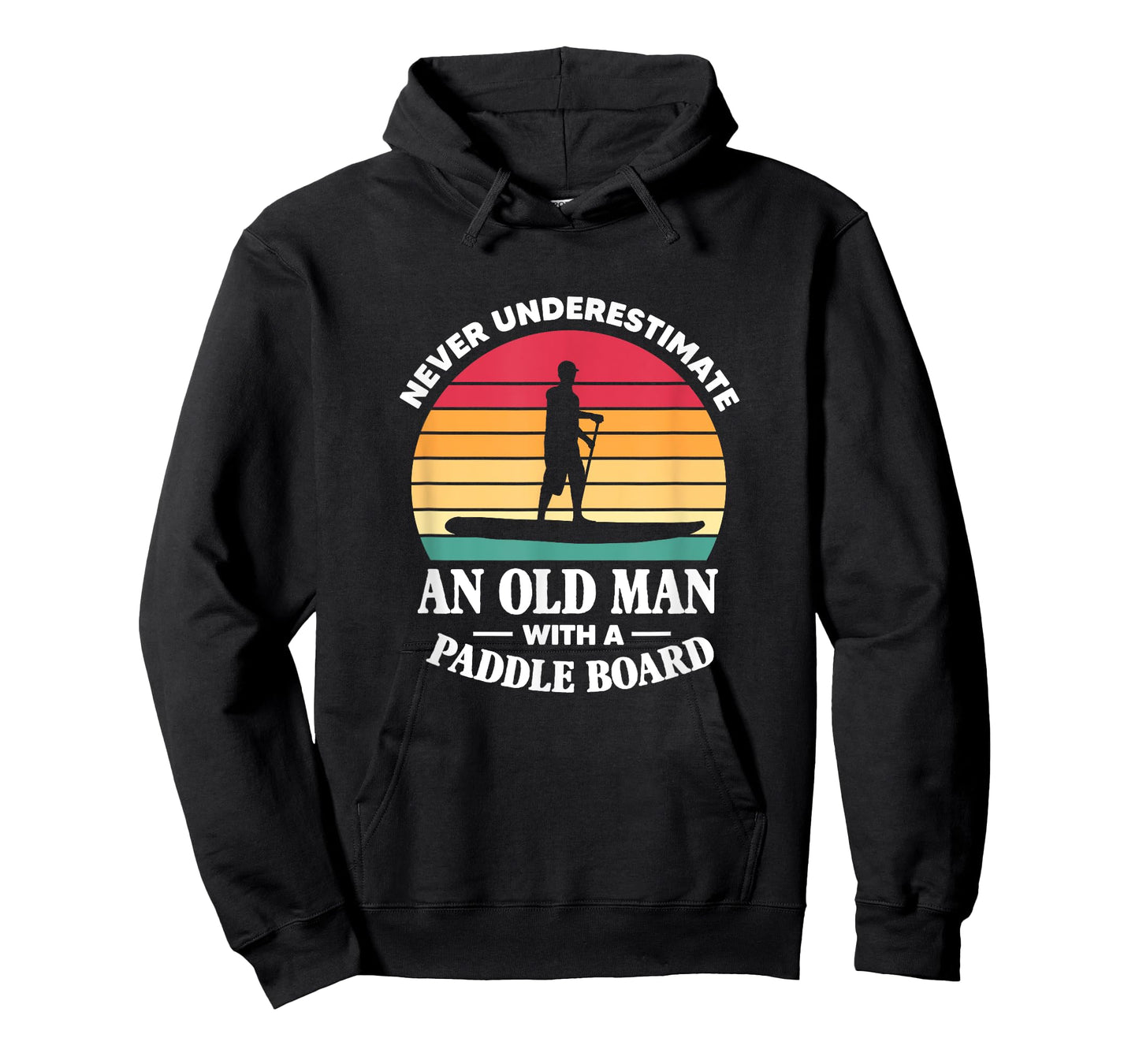 SUP Never Underestimate An Old Man With A Paddle Board Retro T-Shirt