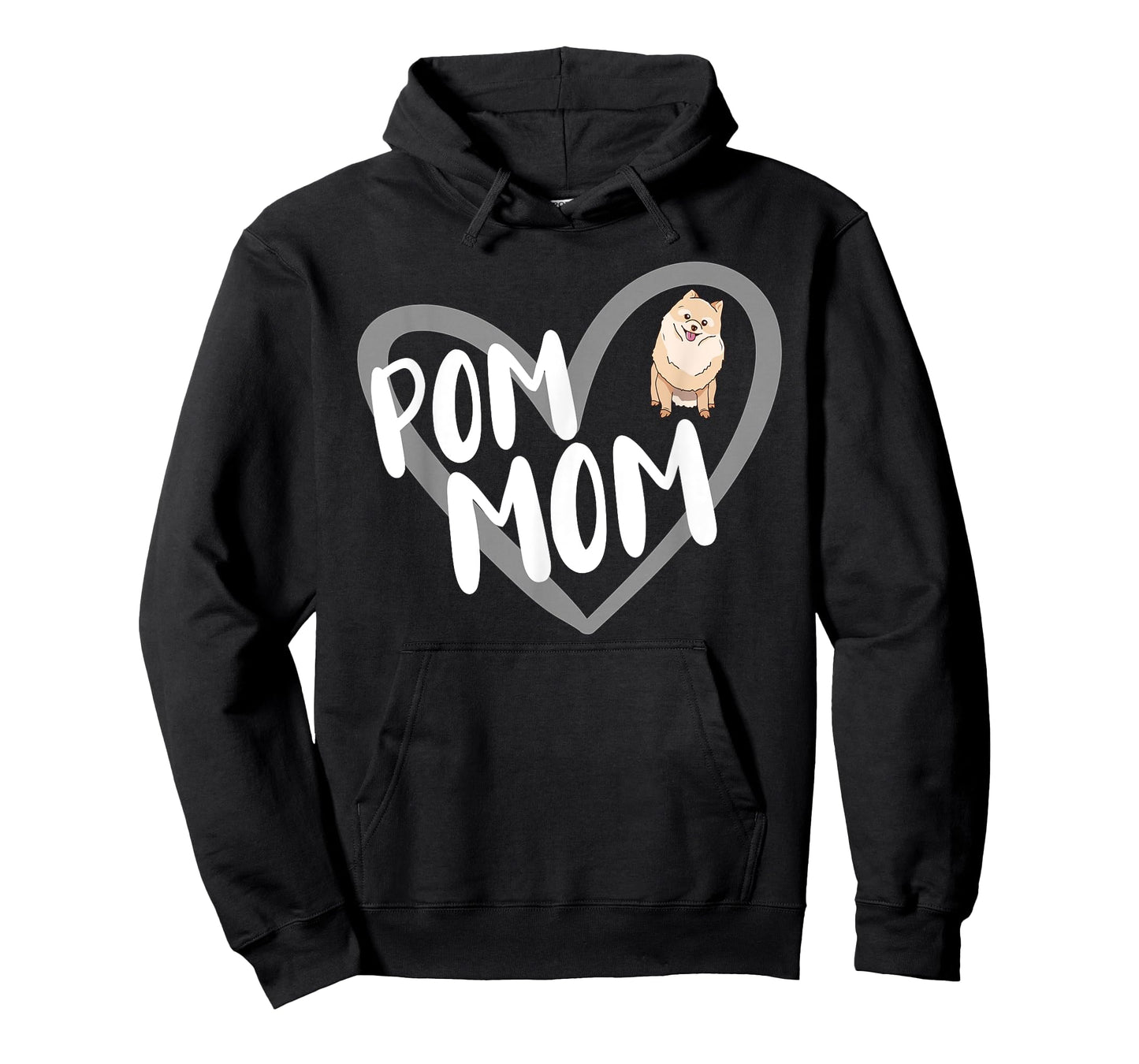 Pom Mom Heart Funny Pomeranian Owner Dog Lover T-Shirt