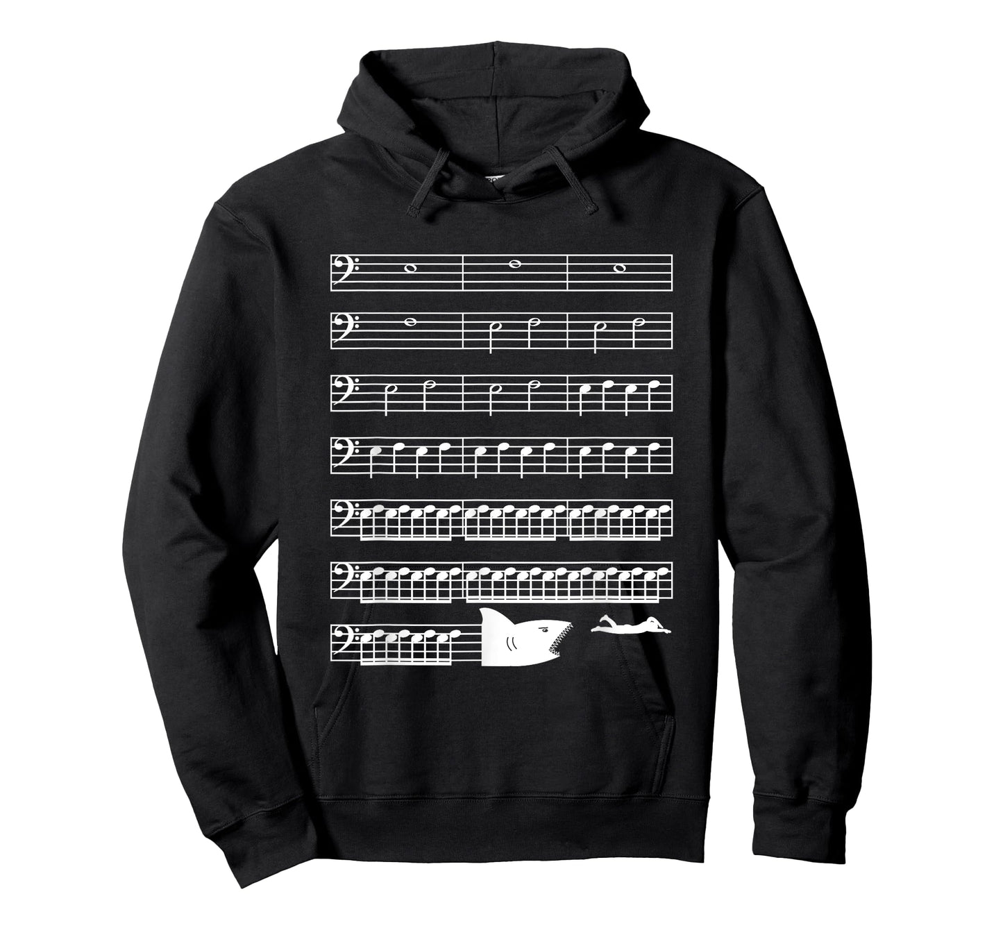 Funny Music Shark Bass Clef Classical Musician T-Shirt