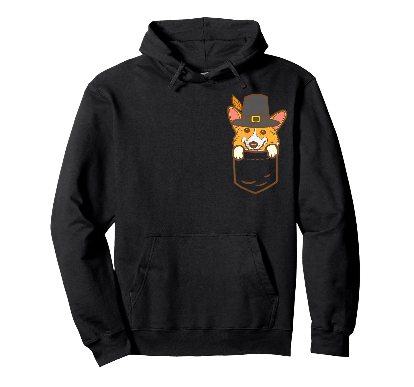 Pocket Pilgrim Welsh Corgi Dog Lover Cute Thanksgiving Gift T-Shirt