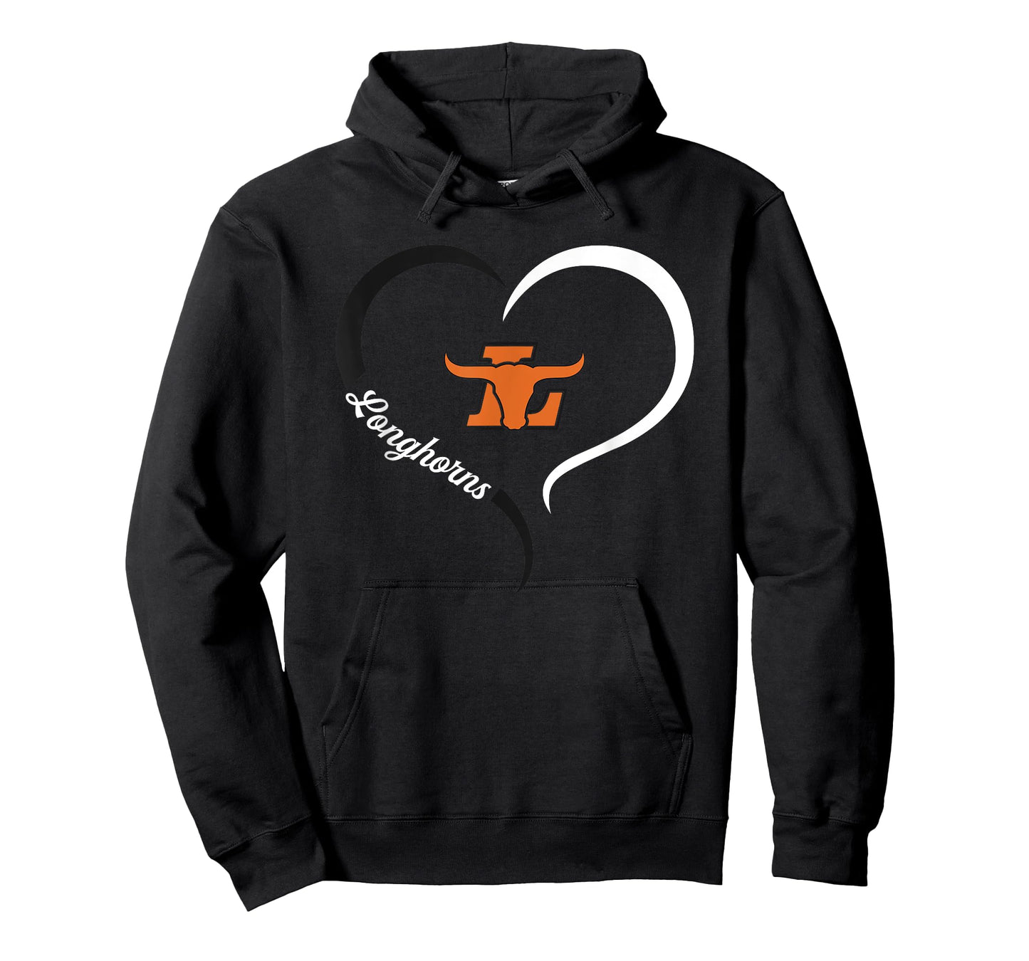Lanier Longhorns Logo Half Heart Slogan HS T-Shirt