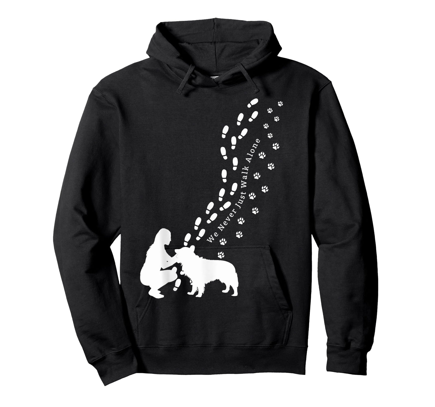 Never Just Walk Alone Dog Owner For Women & Dog Paw Print T-Shirt