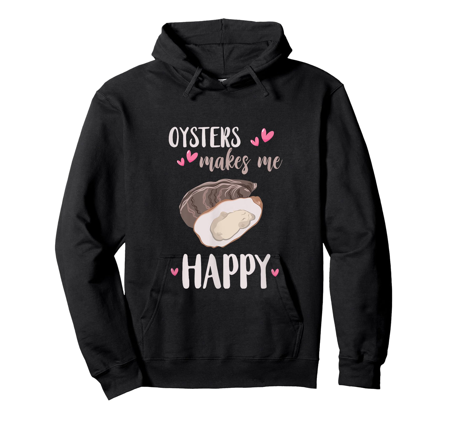 Oyster Makes Me Happy Heart Love Mollusc Shucker Shucking T-Shirt