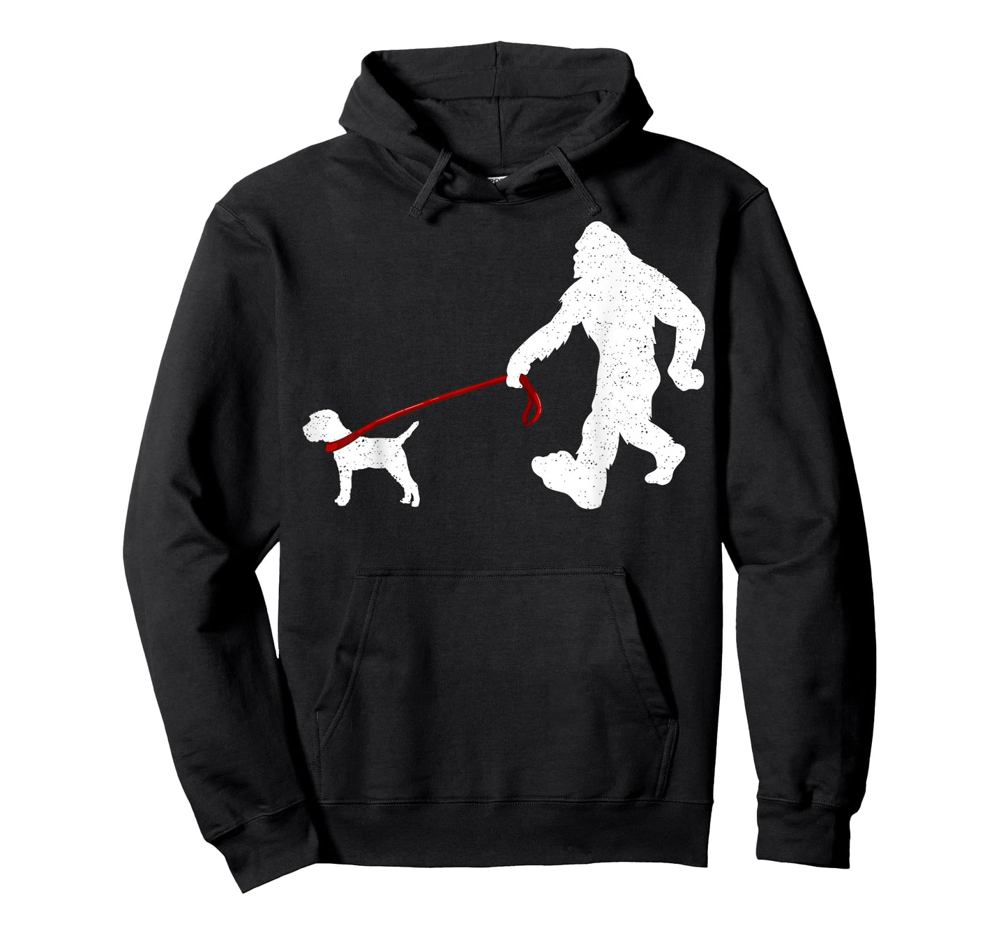 Funny Bigfoot Walking With Border Terrier Dog Gifts T-Shirt