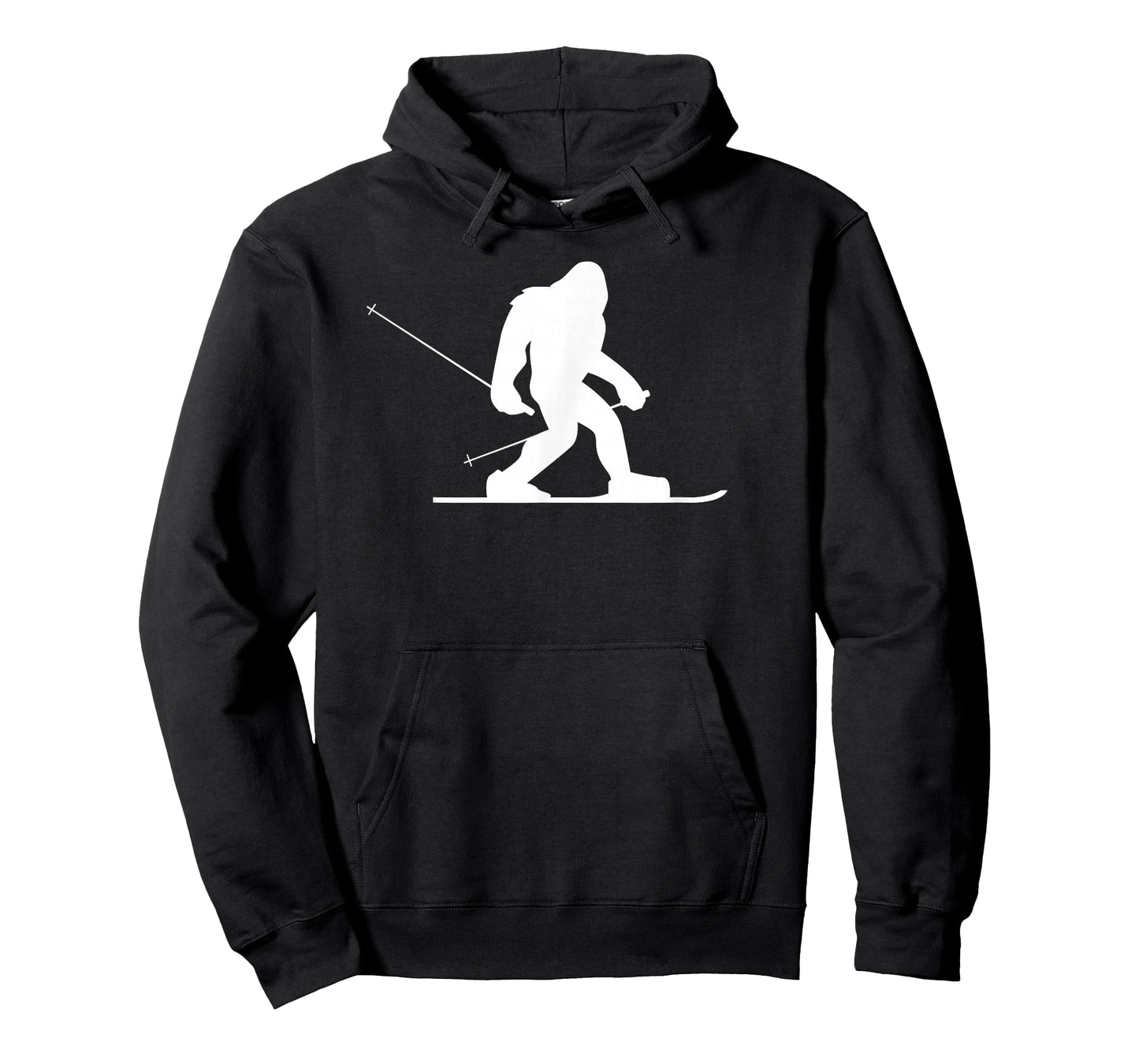 Skiing Bigfoot Shirt, Funny Cute Sasquatch Ski Winter Gift T-Shirt