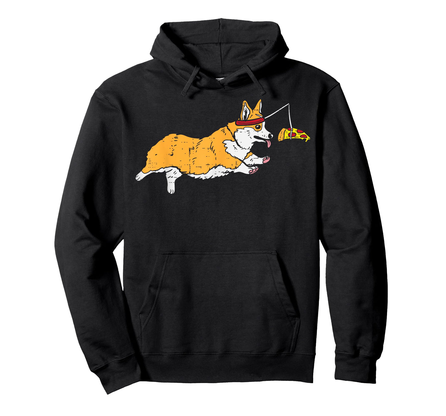 Running Welsh Corgi Pizza Funny Food Lover Dog Owner Gift T-Shirt