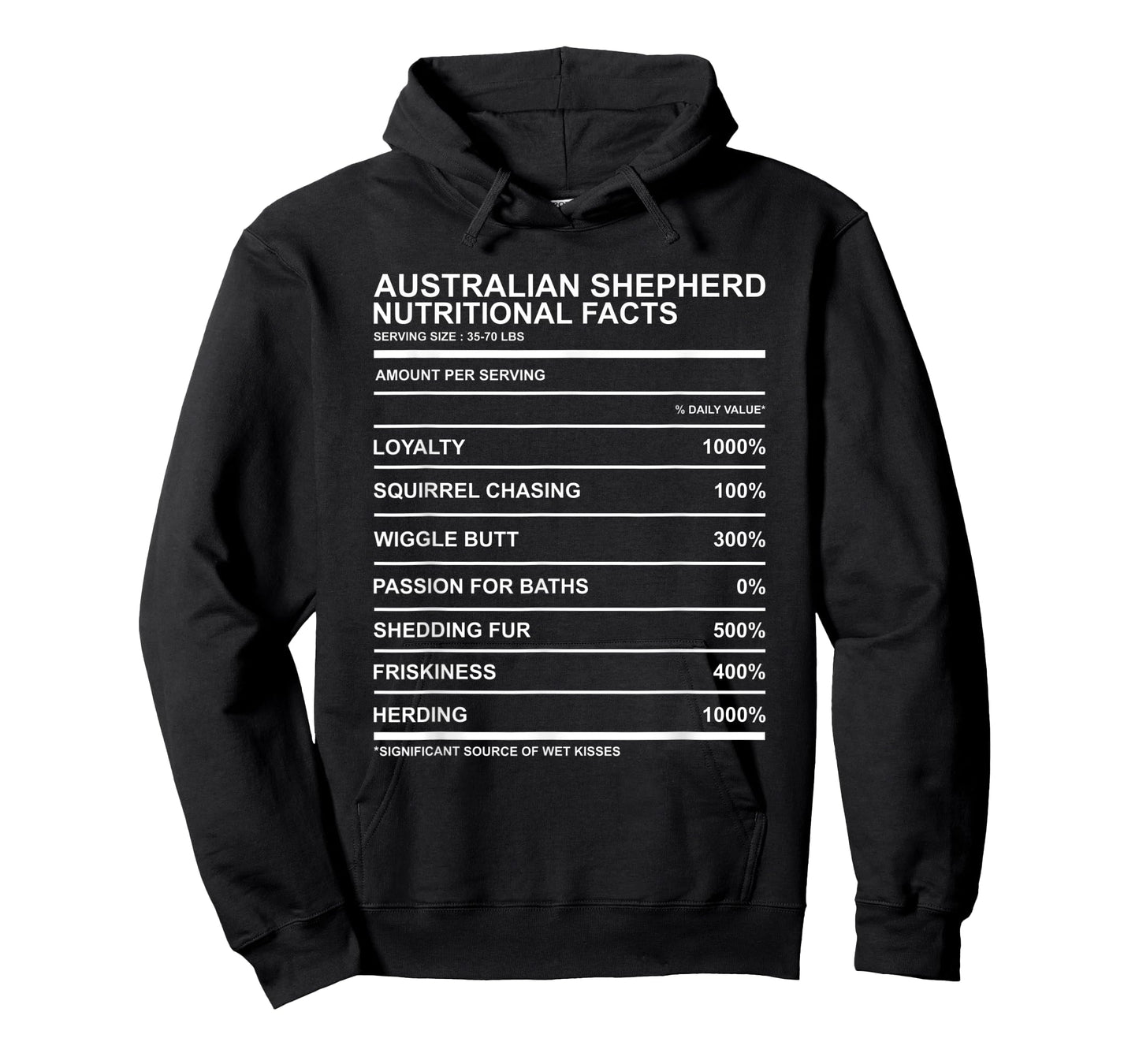 Australian Shepherd Nutritional Facts Wiggle Butt Aussie T-Shirt