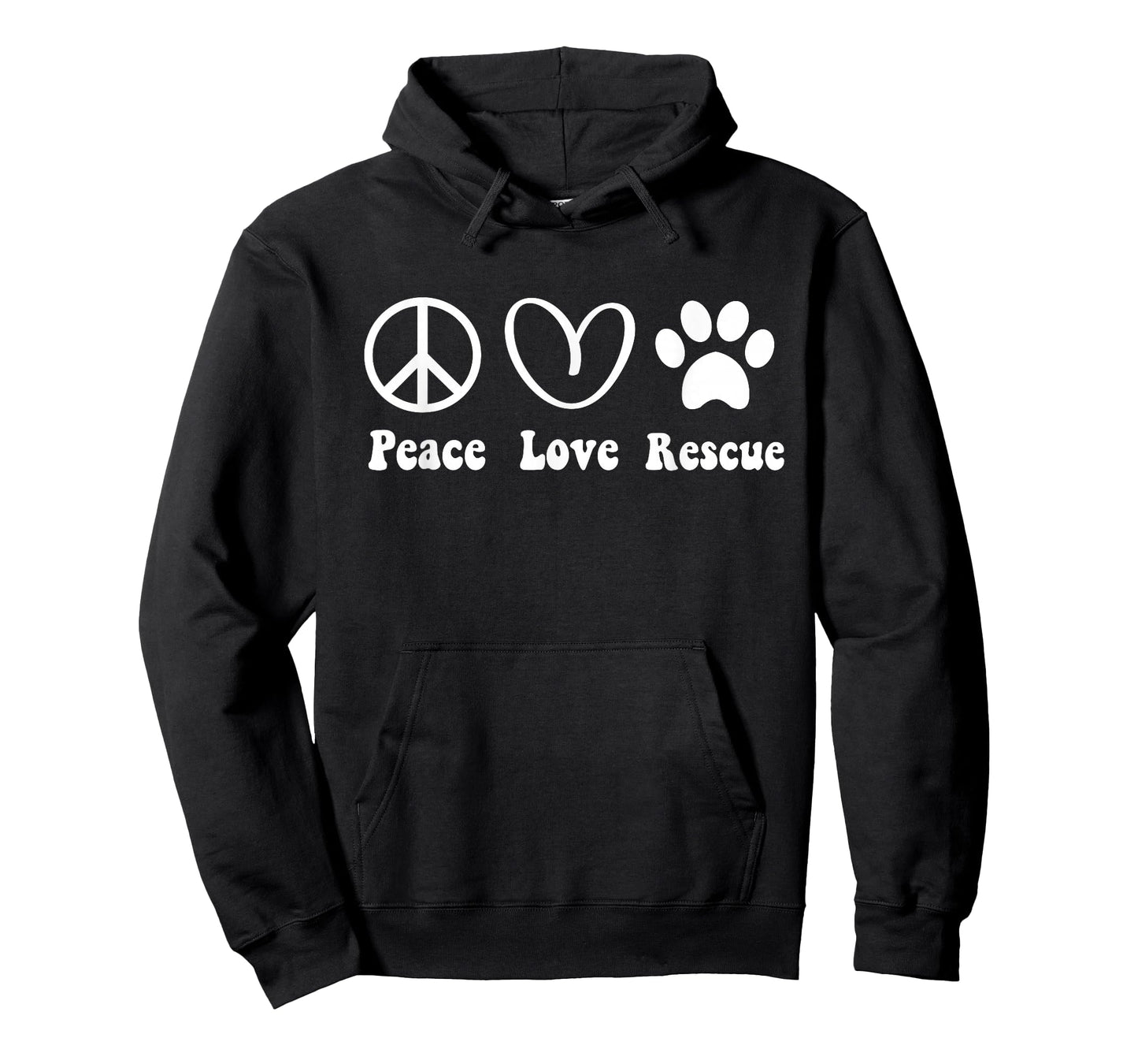 Animal Rescue Gifts Men Women Kids Peace Love Adopt Dog Cat T-Shirt Small