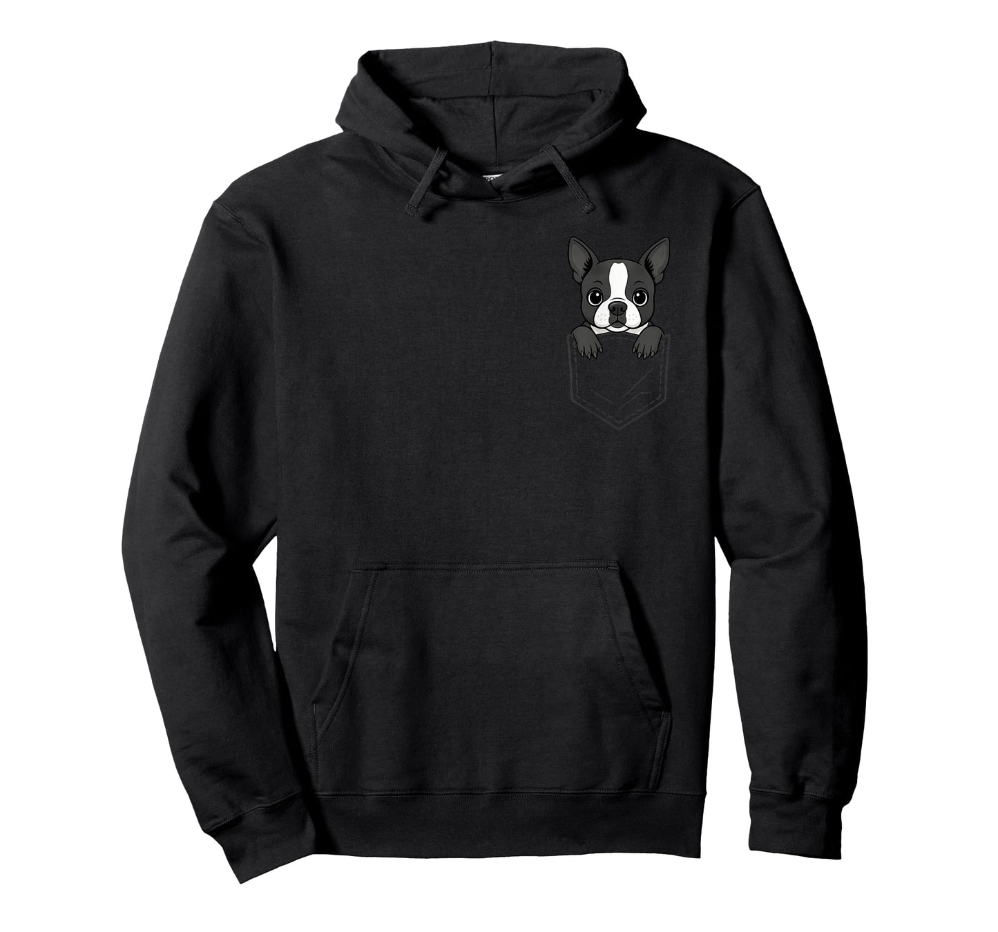 Funny Boston Terrier Peeking in Pocket Dog Puppy Pet Lover T-Shirt