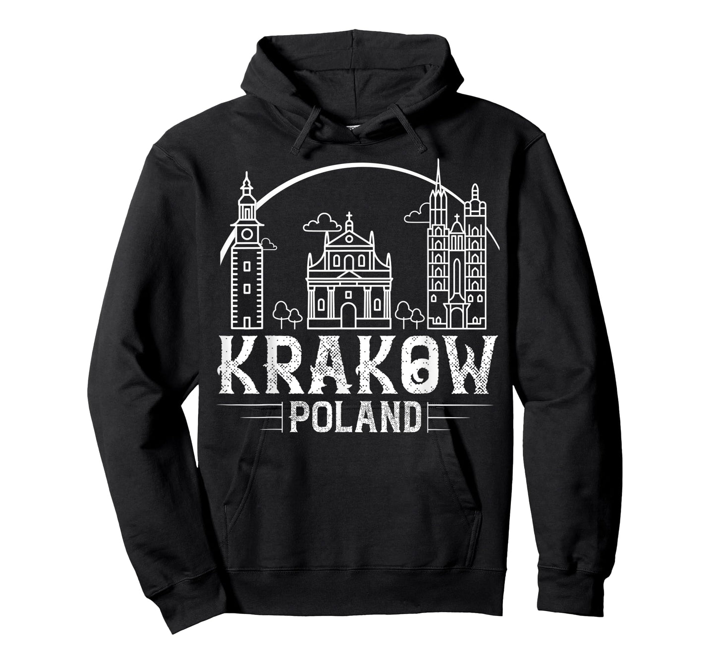 Krakow Poland City Skyline Map Travel T-Shirt