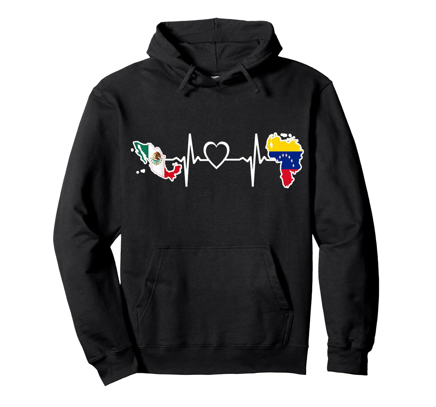 Mexico Venezuela Flag - Mexican Venezuelan HeartBeat T-Shirt
