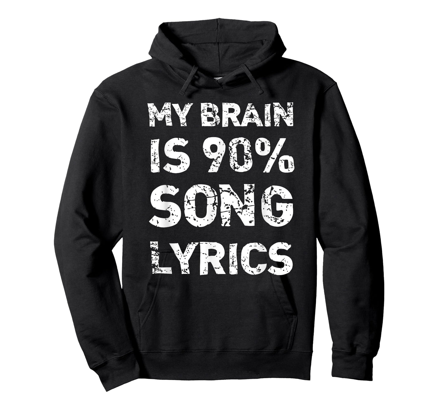 My Brain Is 90% Song Lyrics | Distressed Musician T-Shirt T-Shirt
