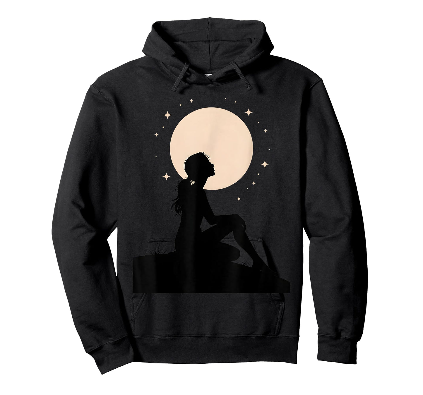 Full Moon Feelings Girl Design Astrology Galaxy Silhouette T-Shirt