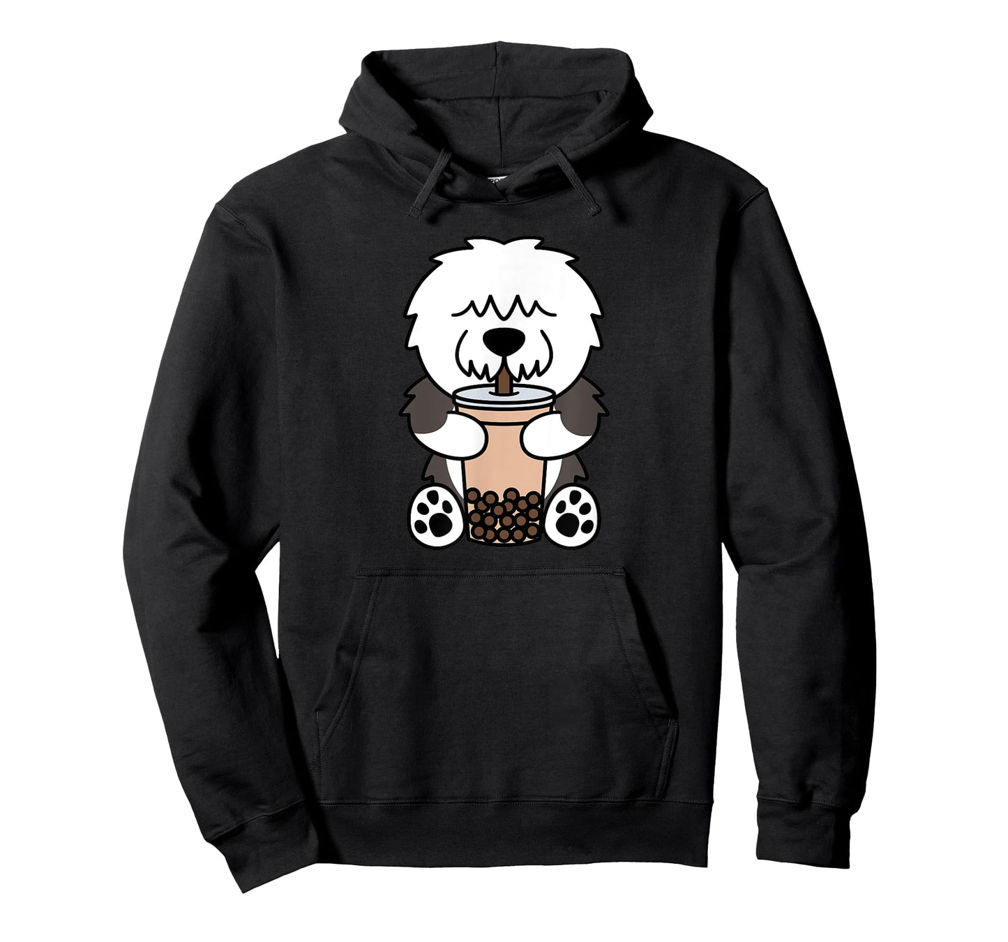 Boba Bubble Milk Tea Old English Sheepdog Dog T-Shirt