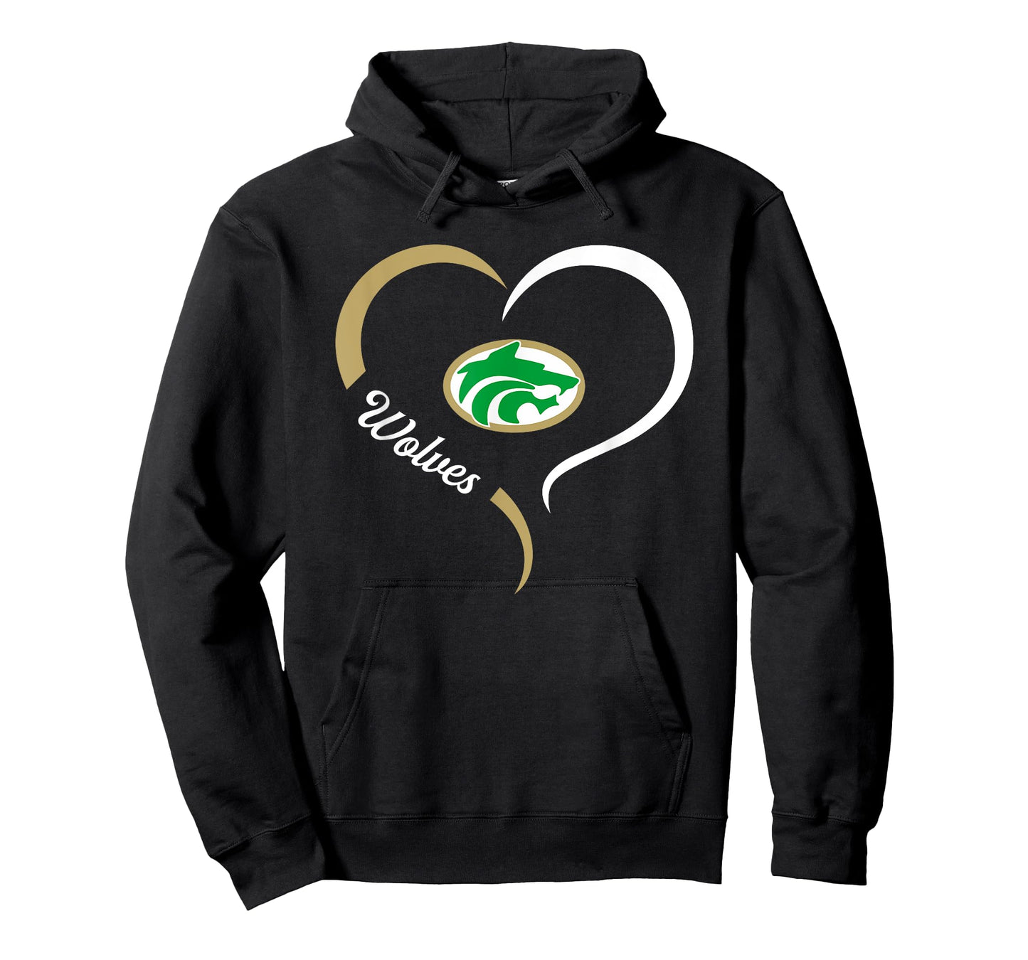 Buford Wolves Logo Half Heart Slogan HS T-Shirt