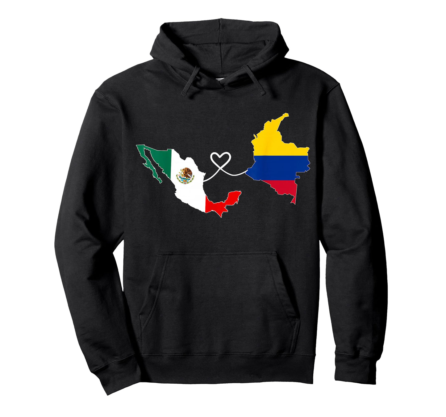 Half Colombian Half Mexican Flag Map DNA Mexico Colombia T-Shirt