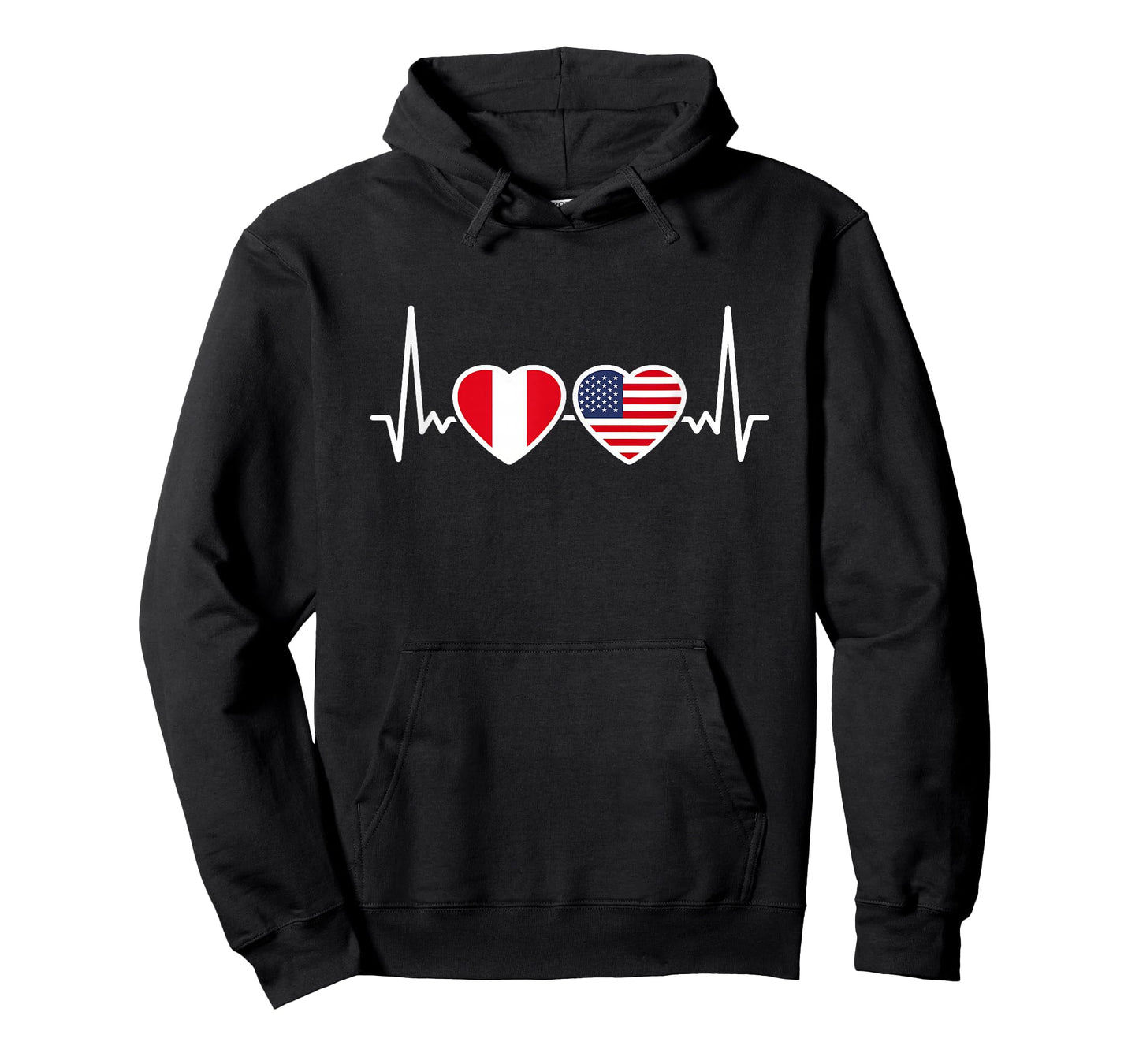 Peru USA Heartbeat Flag American Peruvian T-Shirt