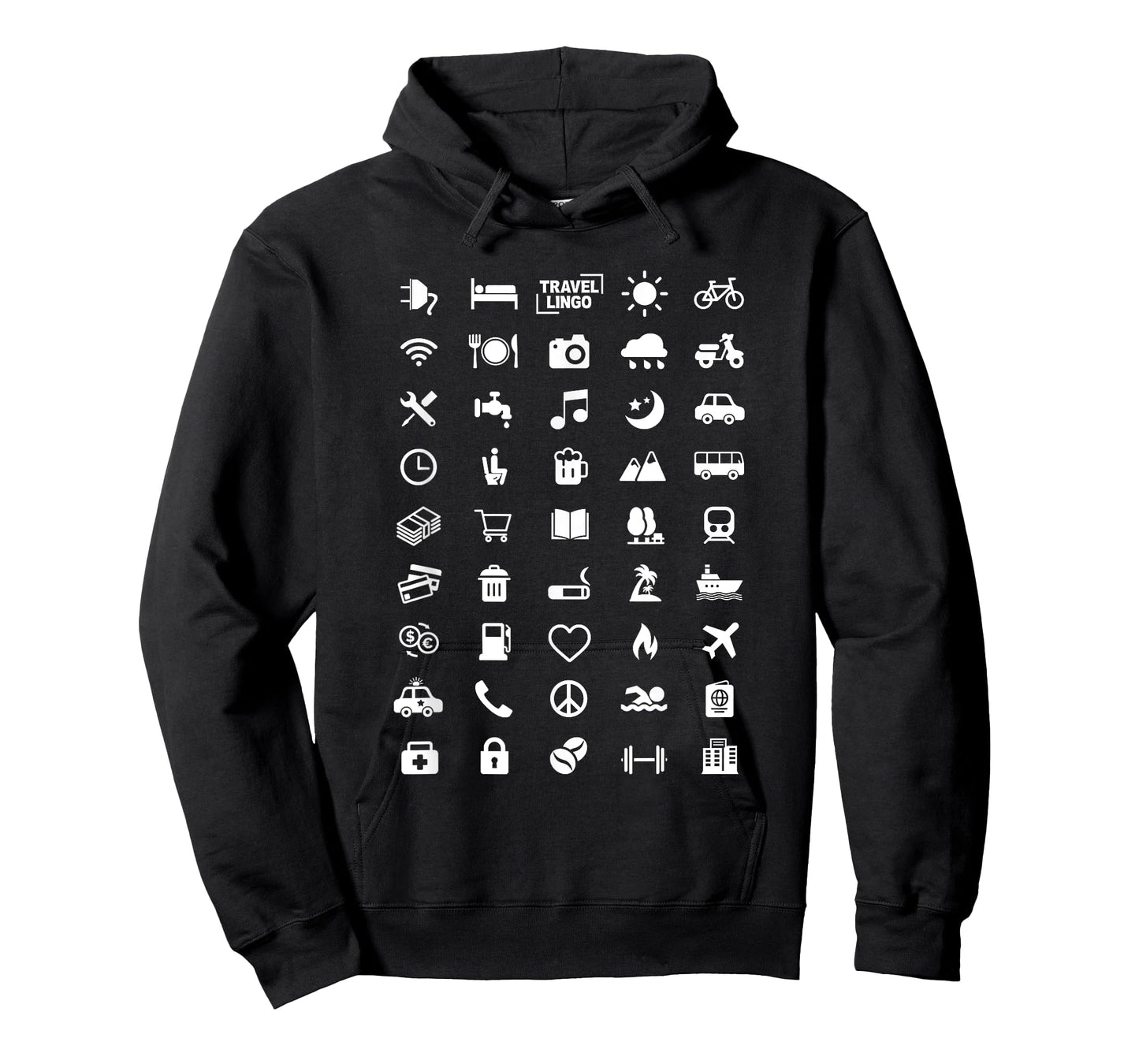 Travel Icon Language - Speak with Icons! Funny Backpacker T-Shirt