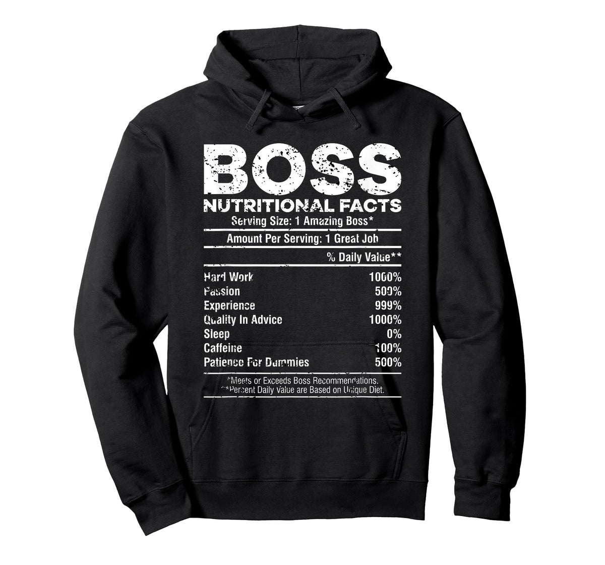 Funny Manager Boss Appreciation Nutritional Facts Distressed T-Shirt