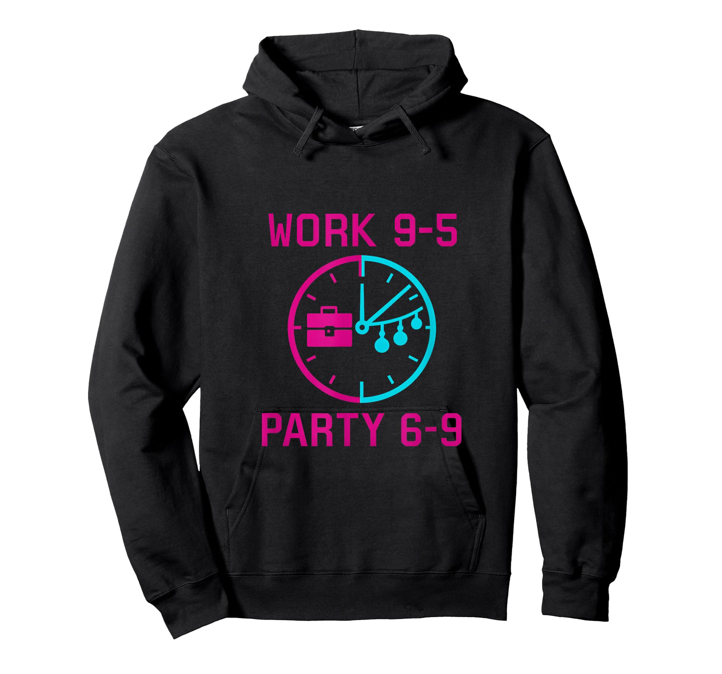Work 9-5 Party 6-9 Clock Balance Graphic T-Shirt