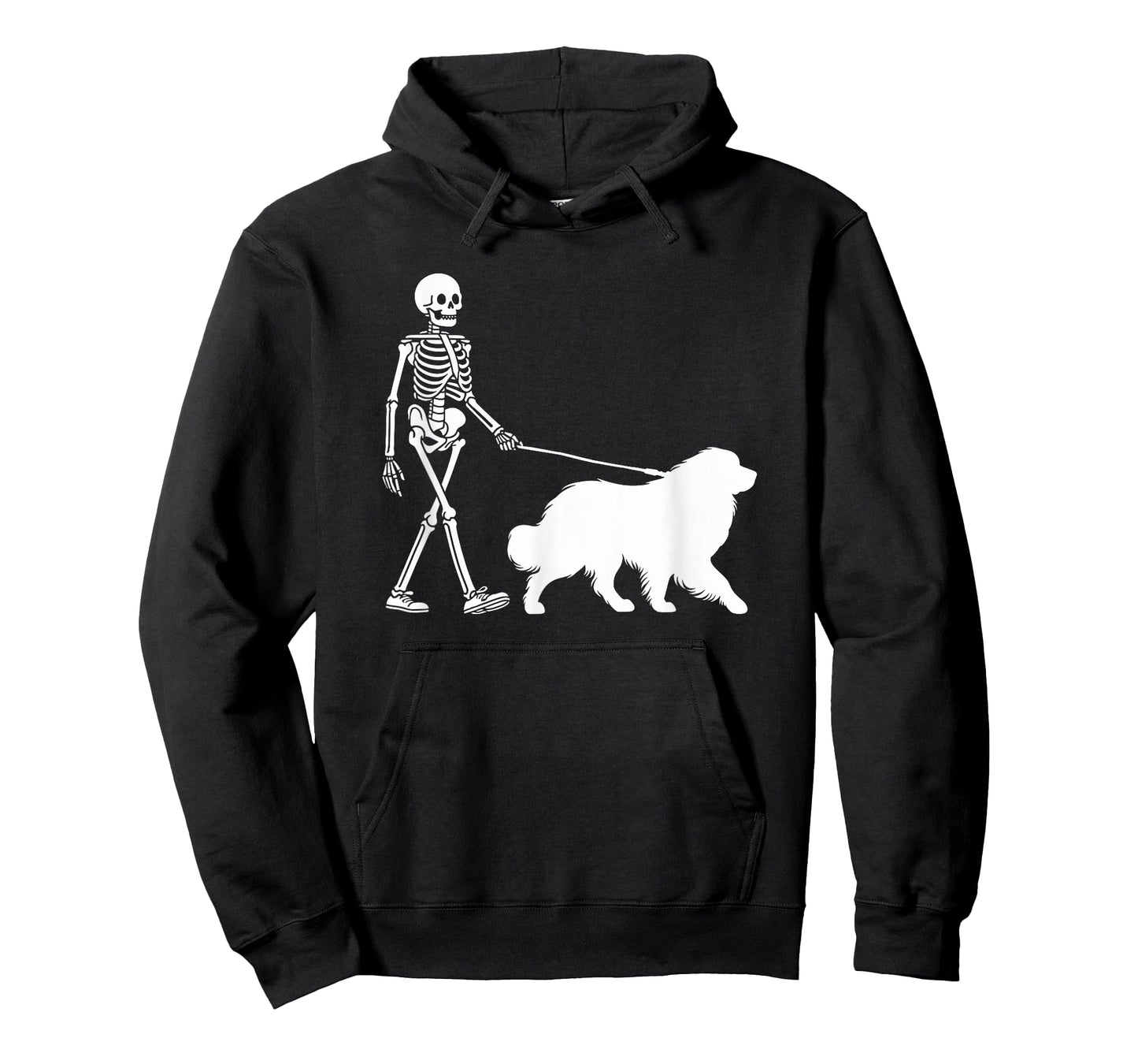 Skeleton Walking a Dog Great Pyrenees Halloween Outfit T-Shirt