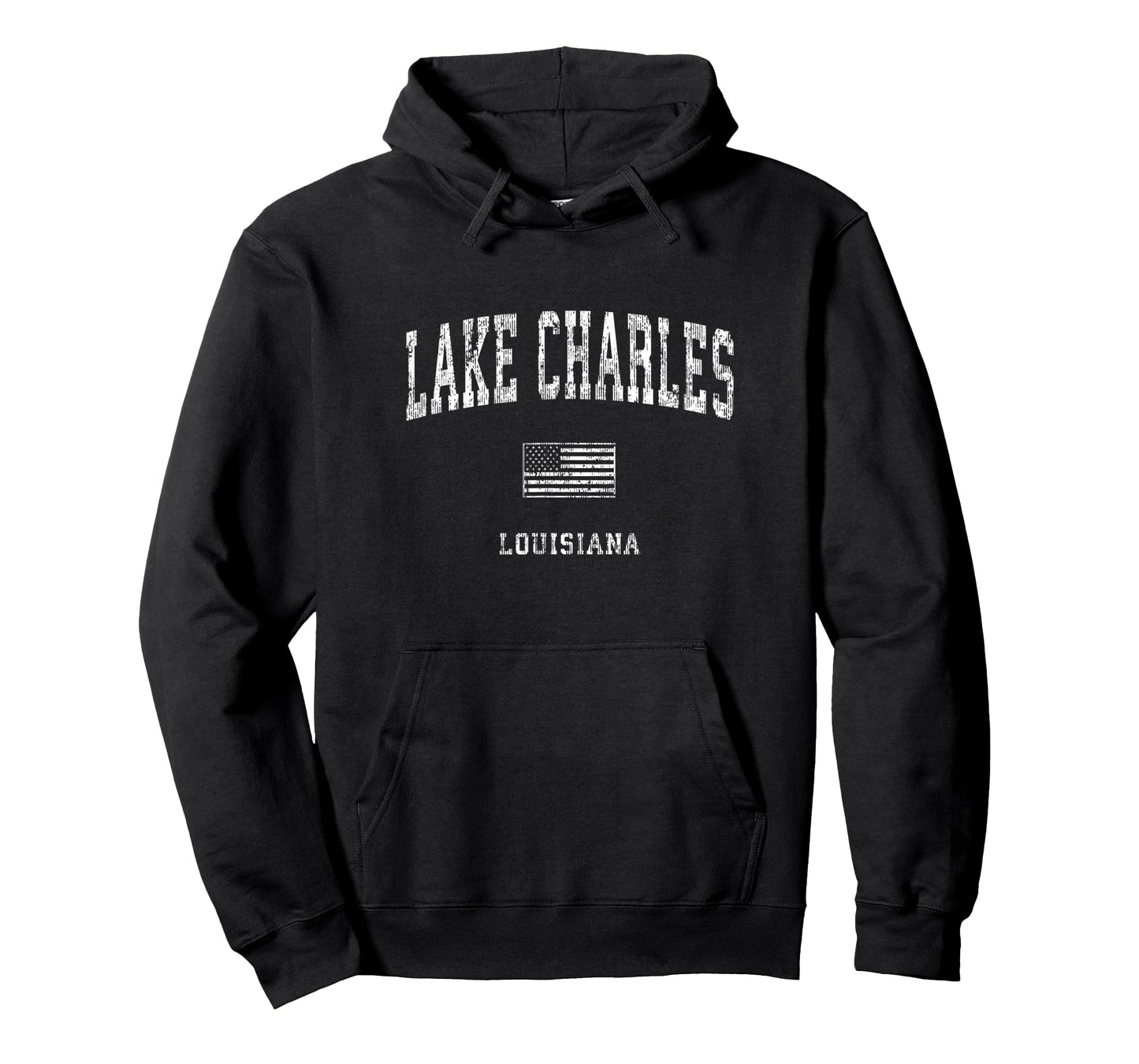 Lake Charles Louisiana LA T-Shirt Vintage American Flag Tee T-Shirt for Women Kids Men