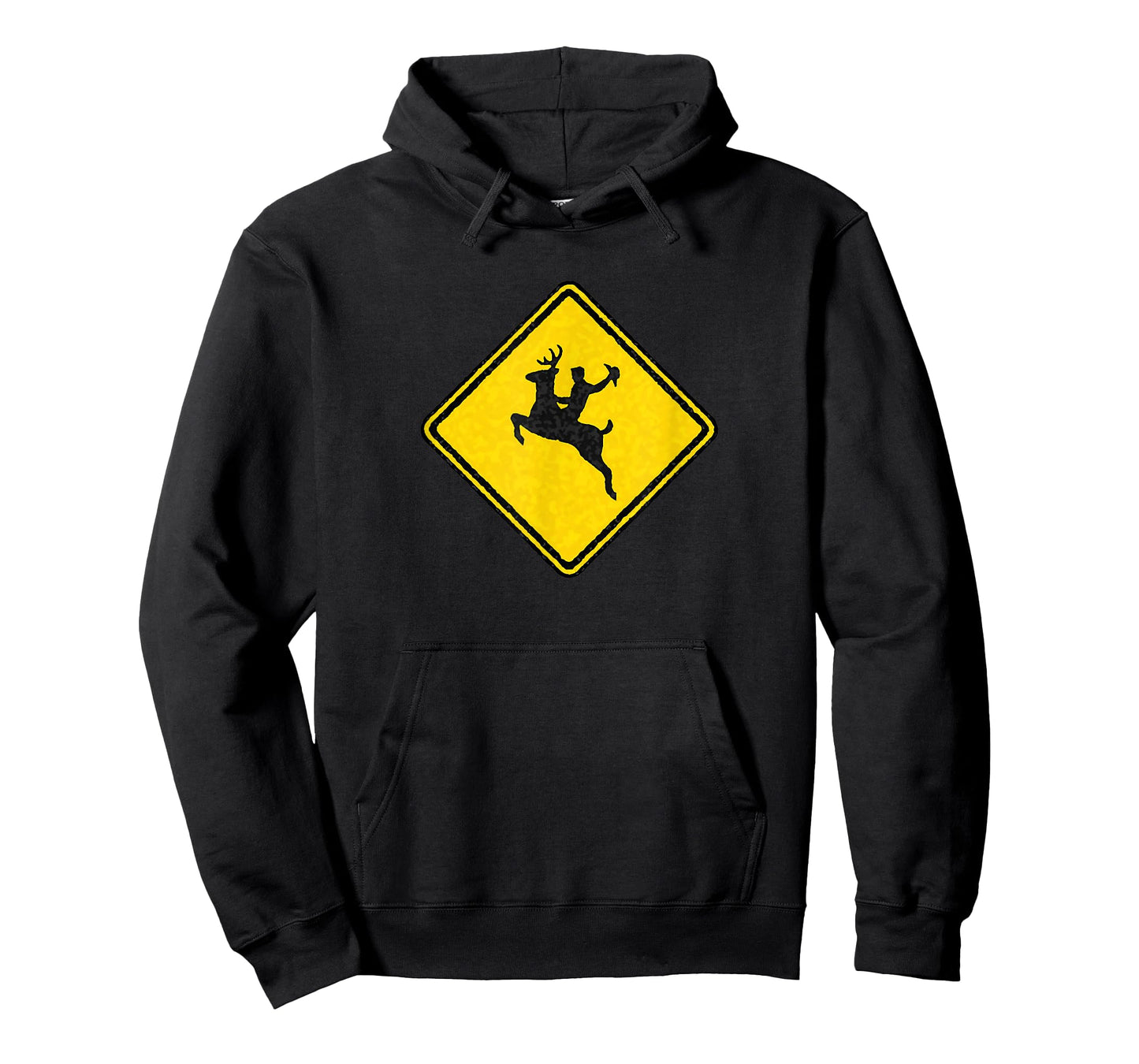 Bucking Deer Crossing Road Sign with Cowboy for Rodeo Fans T-Shirt