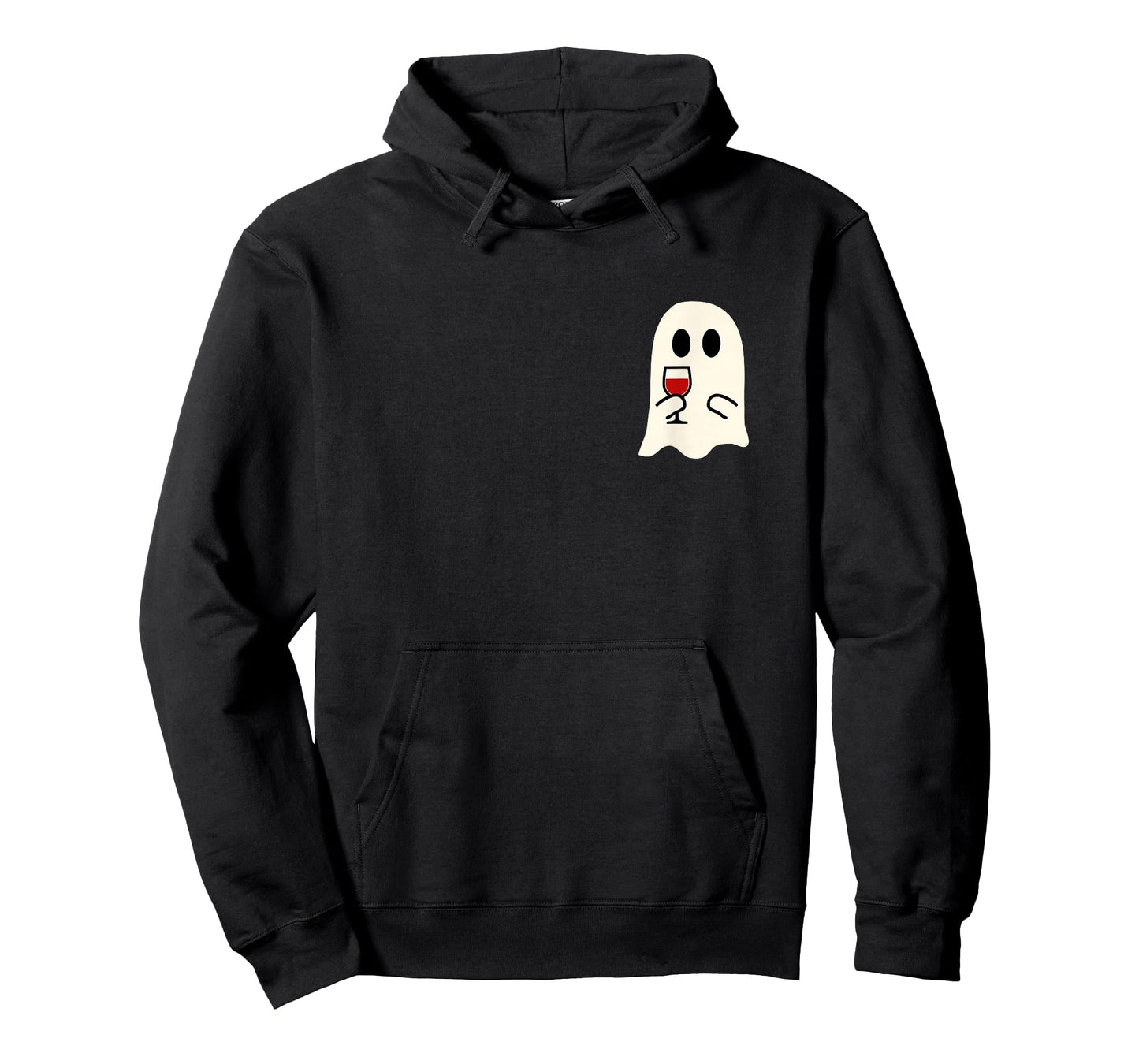 Cute Little Ghost Red Wine Glass Halloween T-Shirt